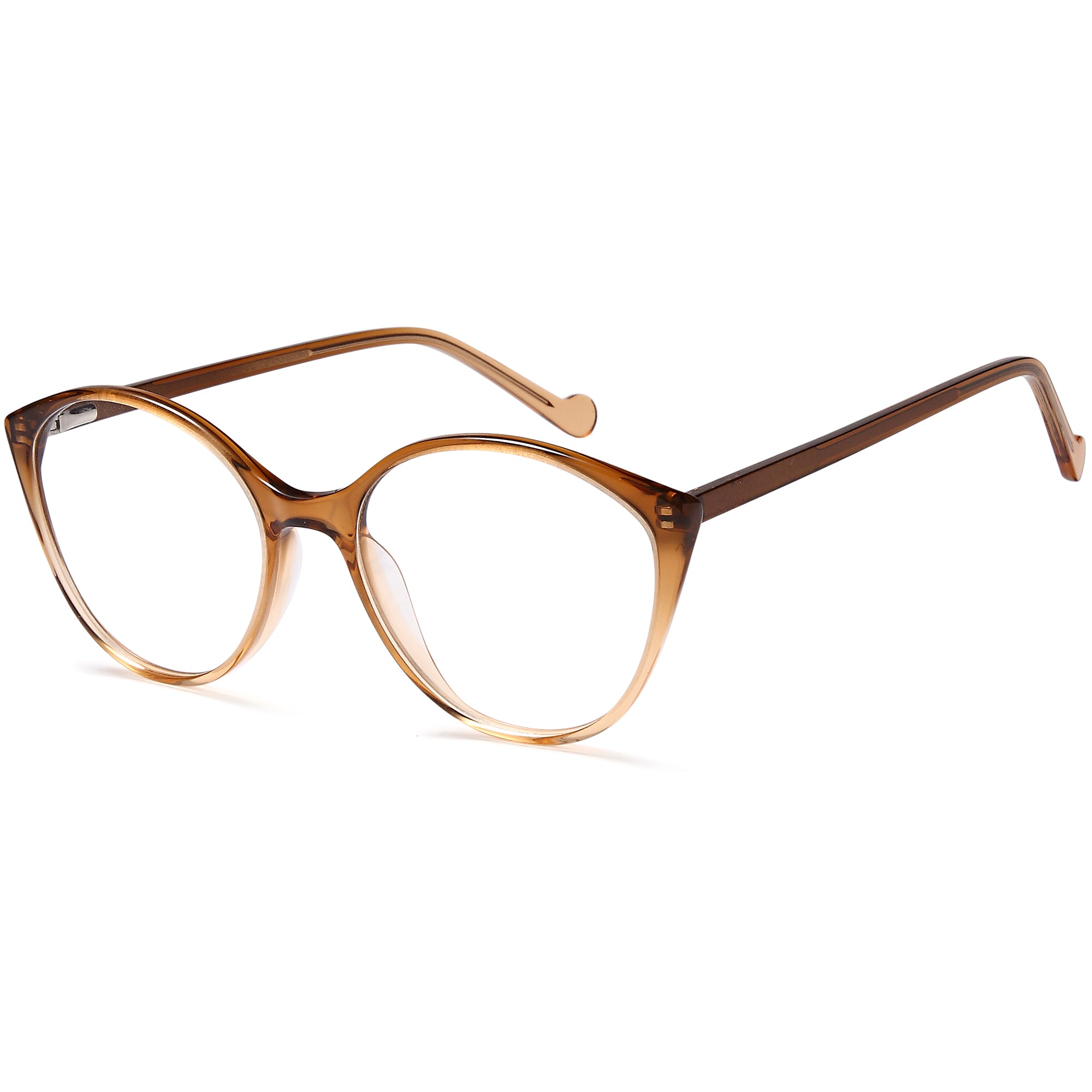 Delancy DEL167 Brown Round Plastic Glasses – Women Full Rim Eyewear
