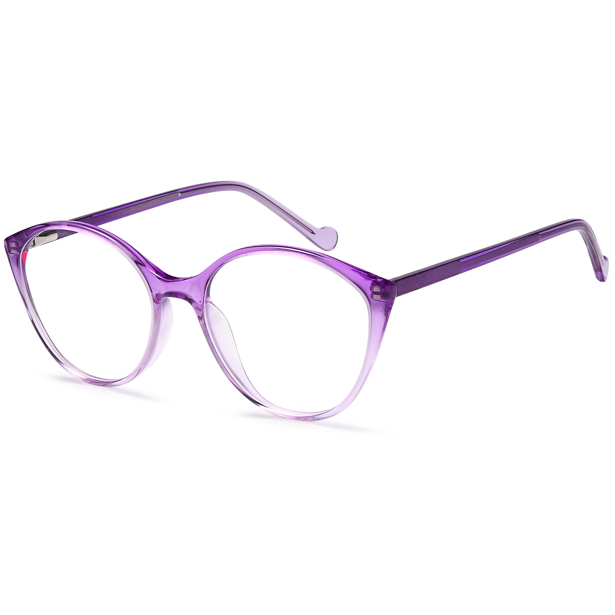 Delancy DEL167 Purple Round Plastic Glasses – Women Full Rim Eyewear