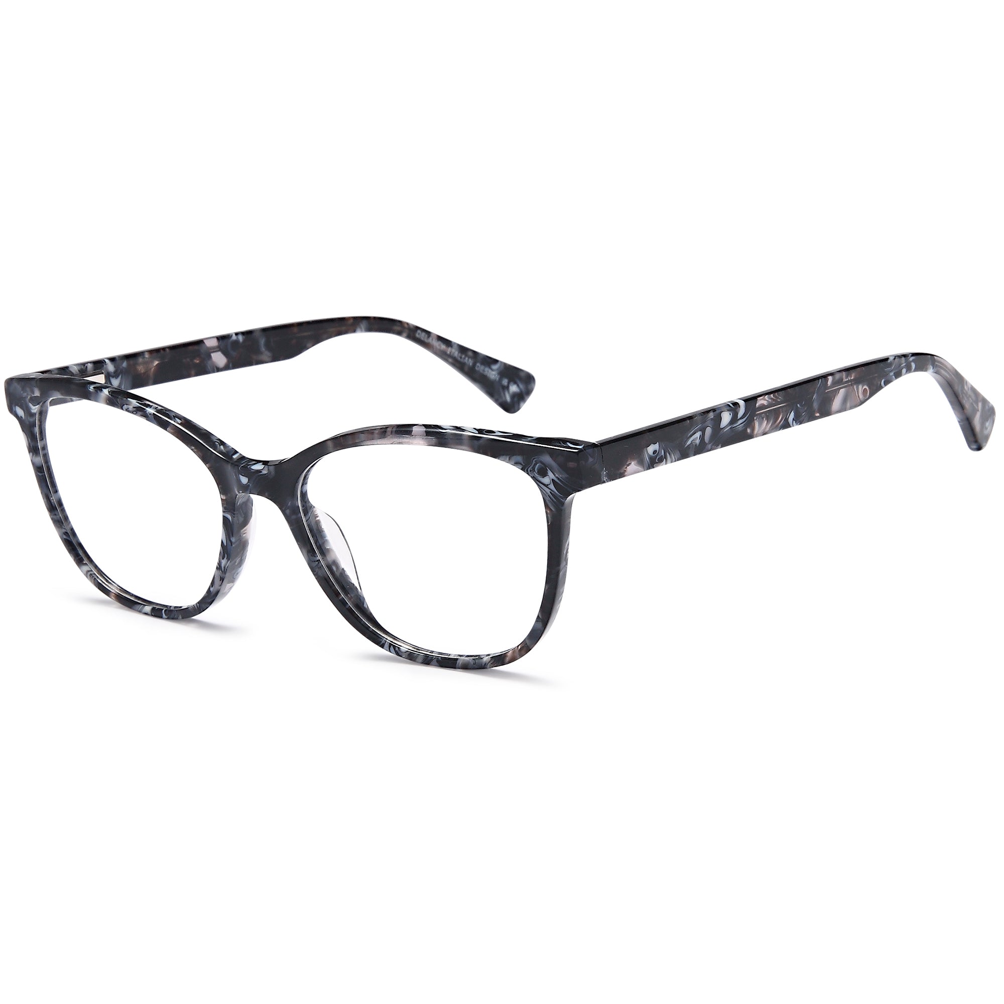 Delancy DEL176 Black Oval Acetate Glasses – Women Full Rim Eyewear