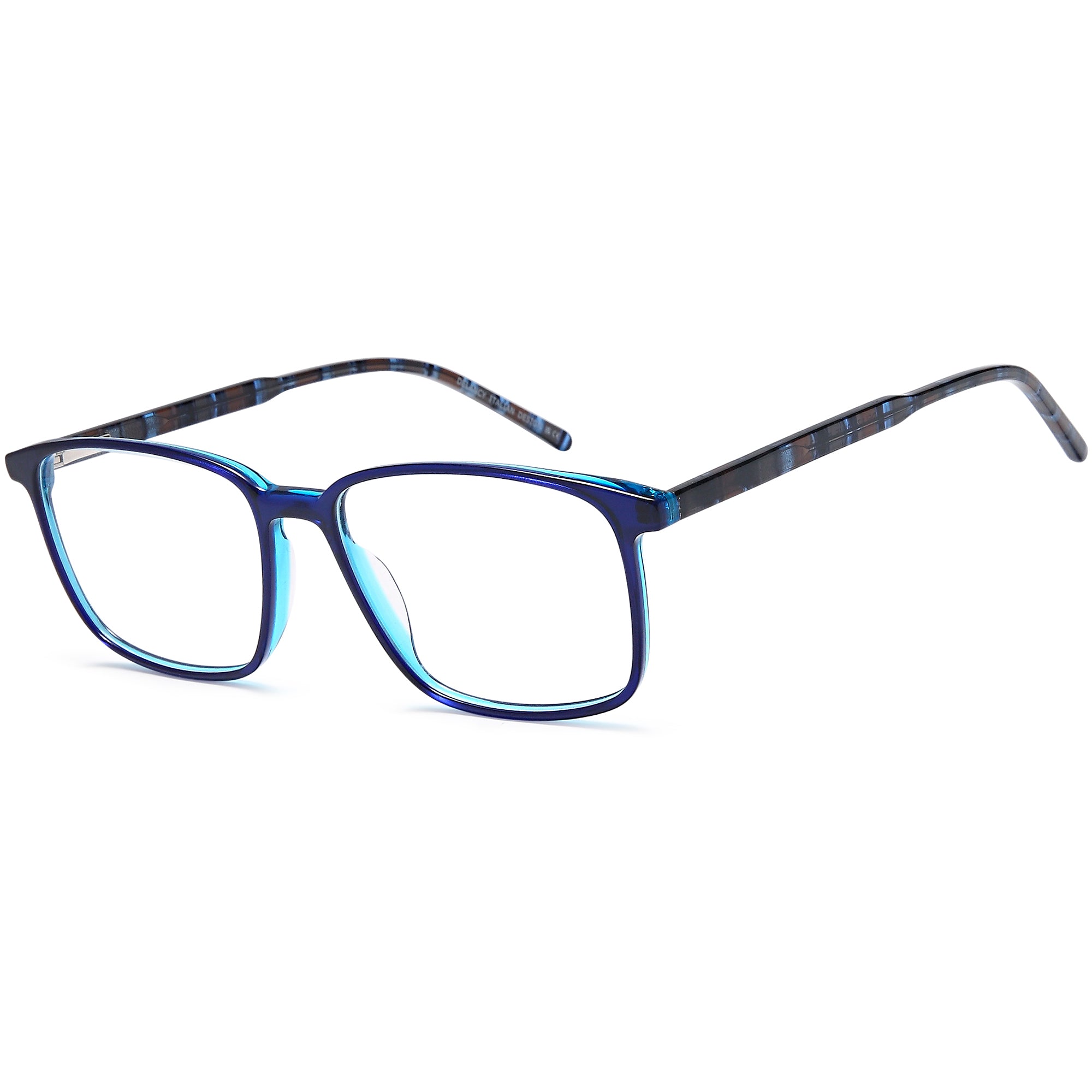 Delancy DEL177 Blue Square Acetate Glasses – Men Full Rim Eyewear