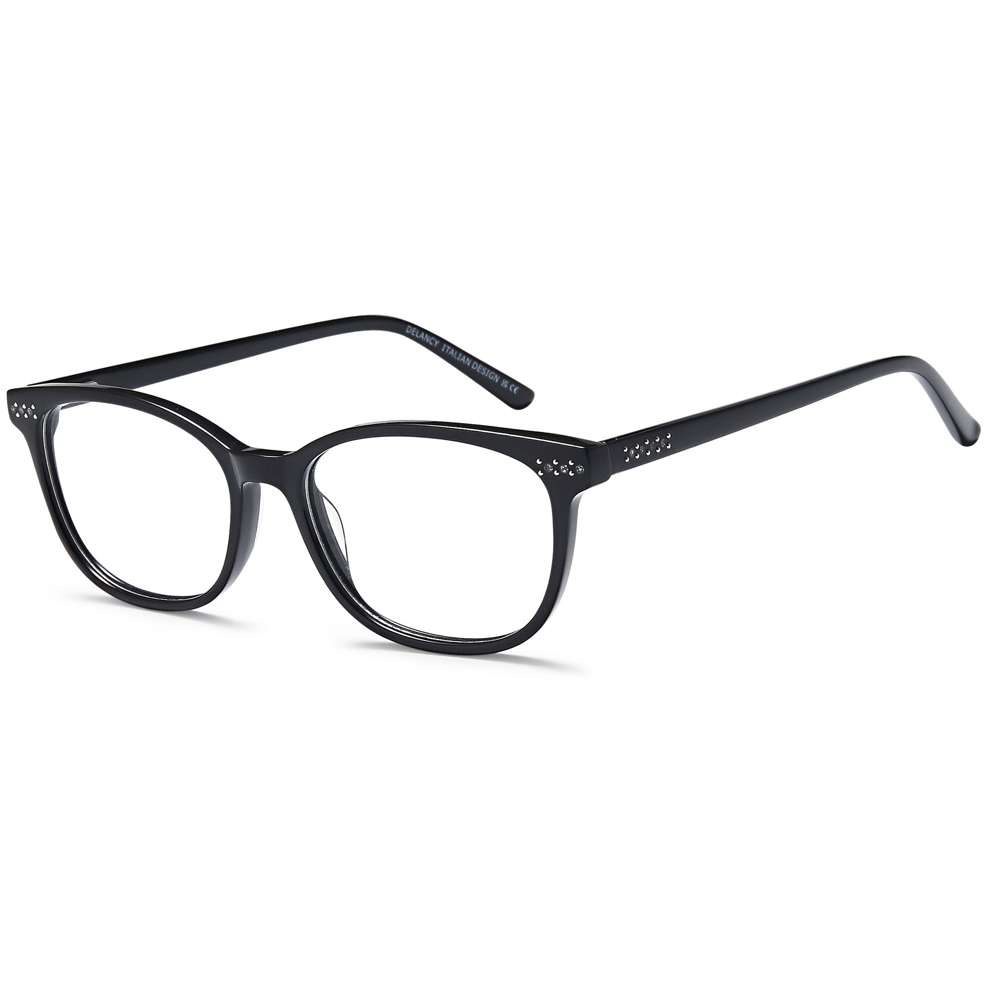 Delancy DEL182 Black Oval Plastic Glasses – Women Full Rim Eyewear