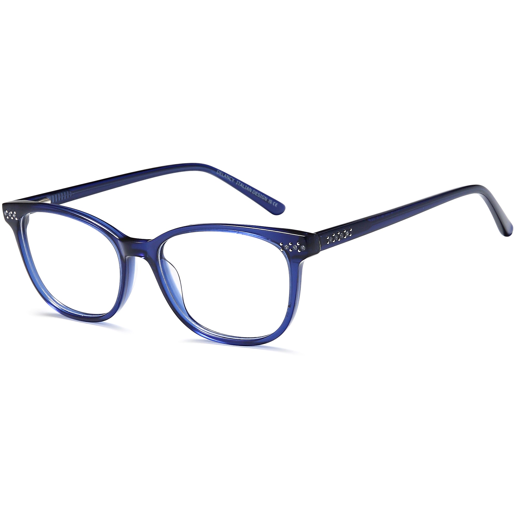 Delancy DEL182 Blue Oval Plastic Glasses – Women Full Rim Eyewear