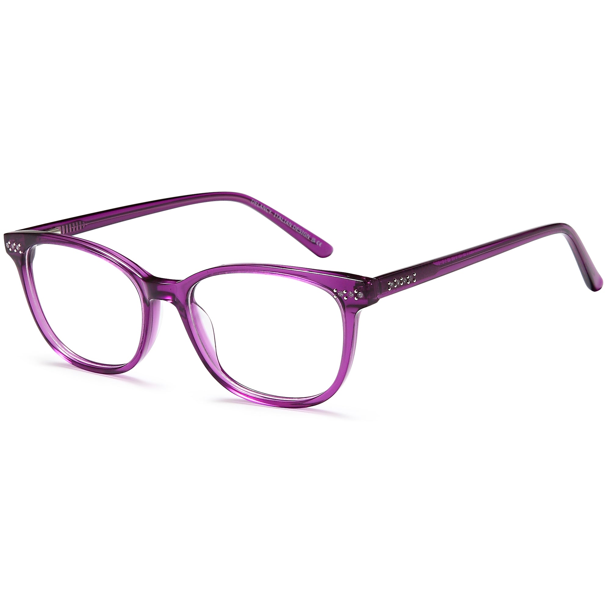 Delancy DEL182 Purple Oval Plastic Glasses – Women Full Rim Eyewear