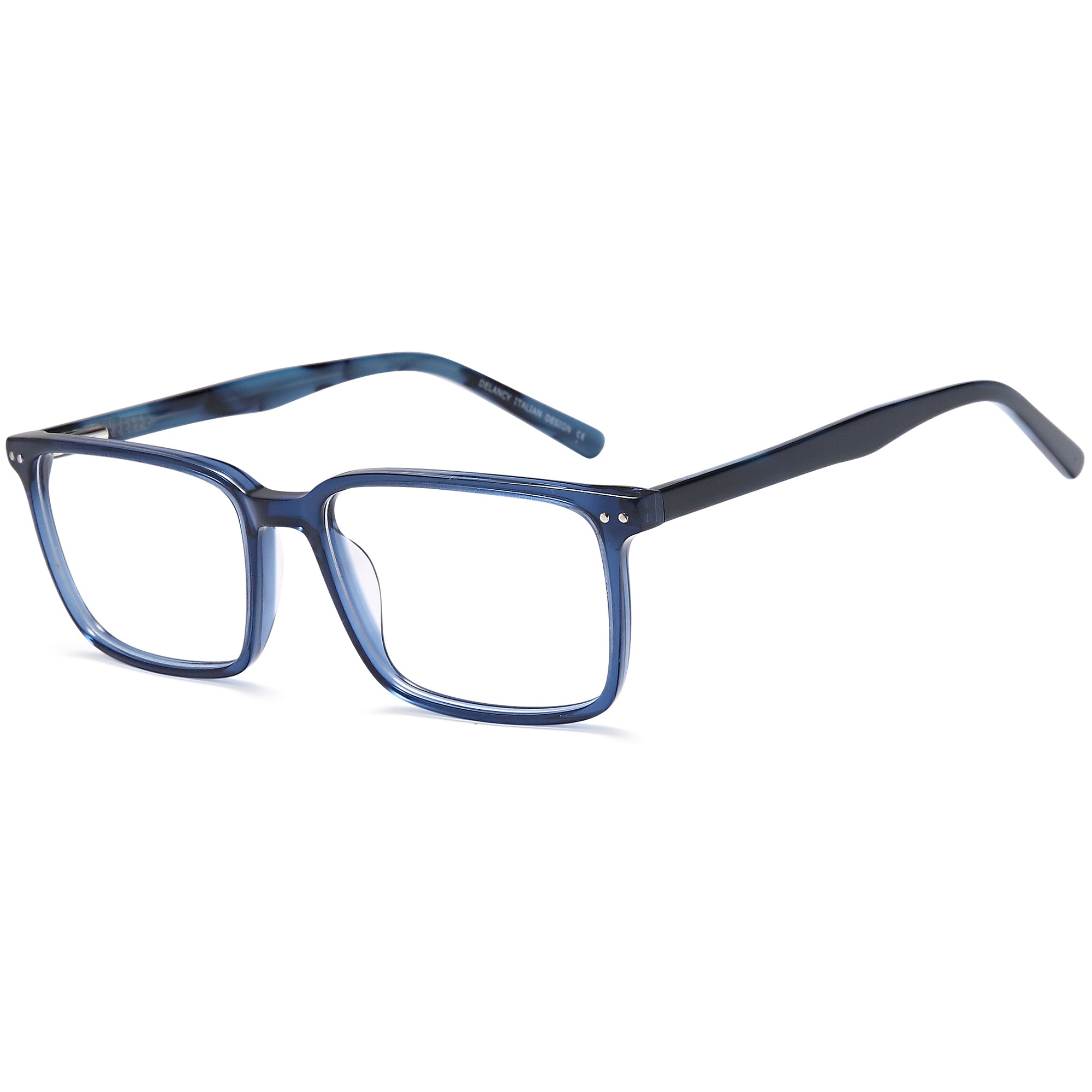 Delancy DEL183 Blue Square Plastic Glasses – Men Full Rim Eyewear