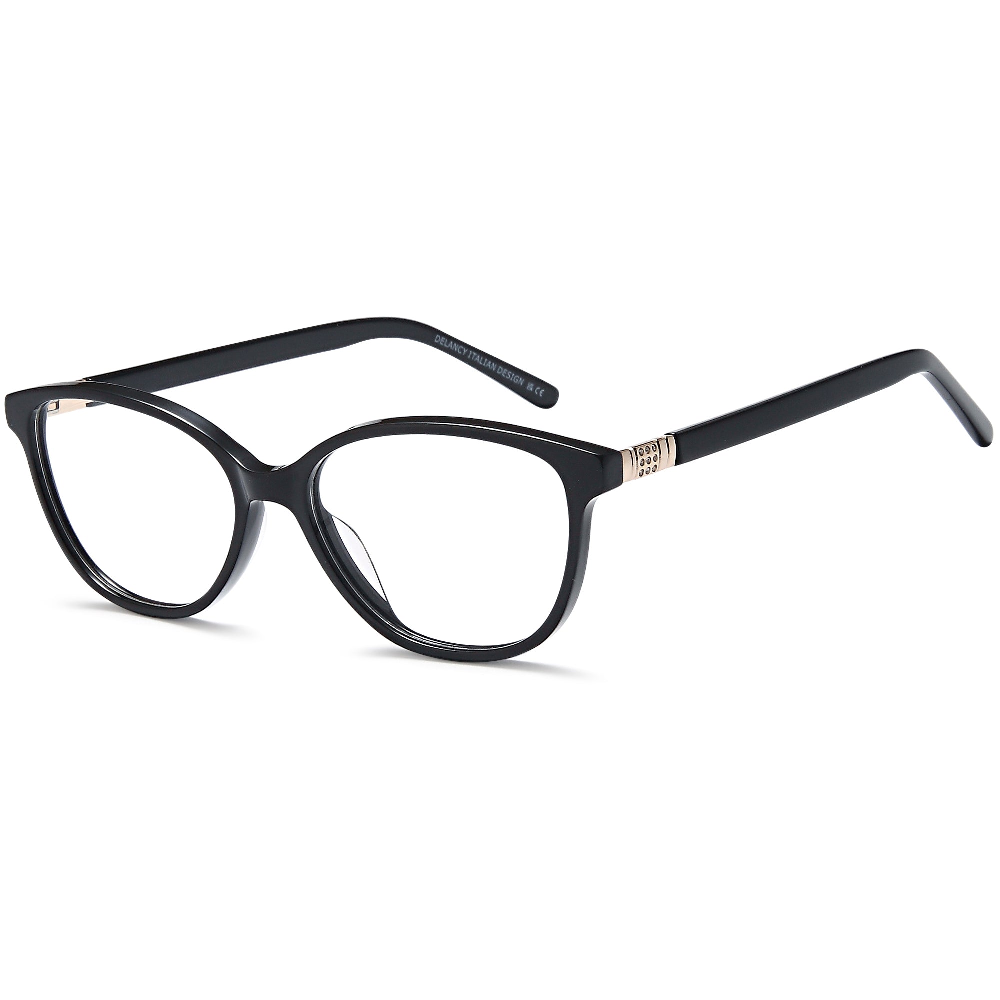 Delancy DEL184 Black Oval Plastic Glasses – Women Full Rim Eyewear
