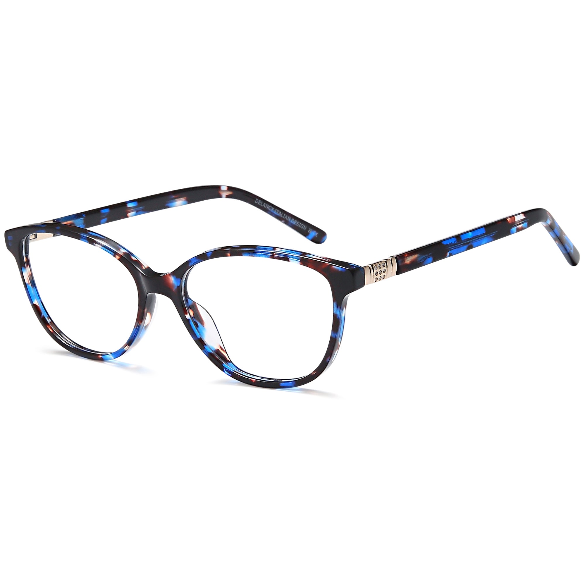 Delancy DEL184 Blue Oval Plastic Glasses – Women Full Rim Eyewear
