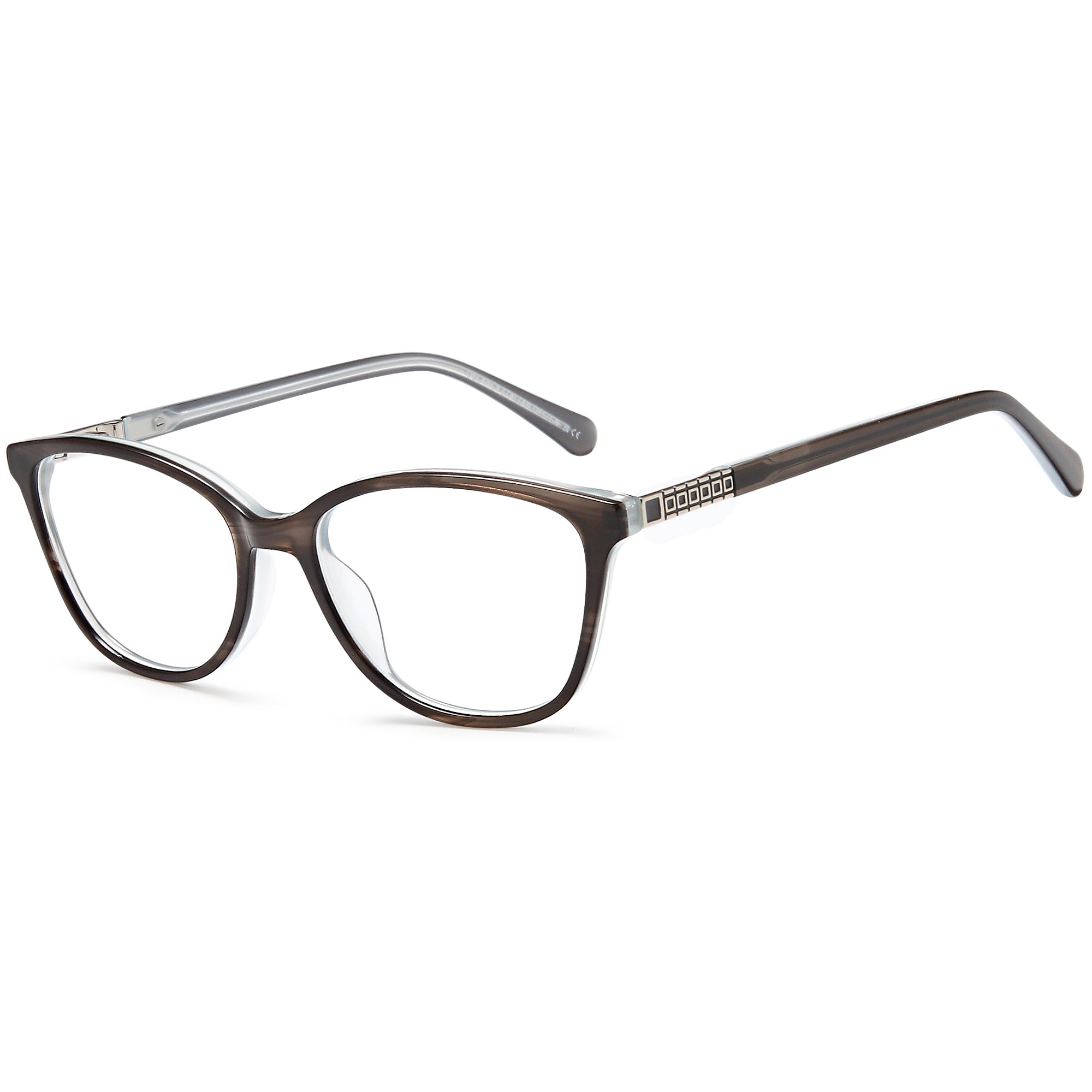 Delancy DEL185 Grey Oval Plastic Glasses – Women Full Rim Eyewear