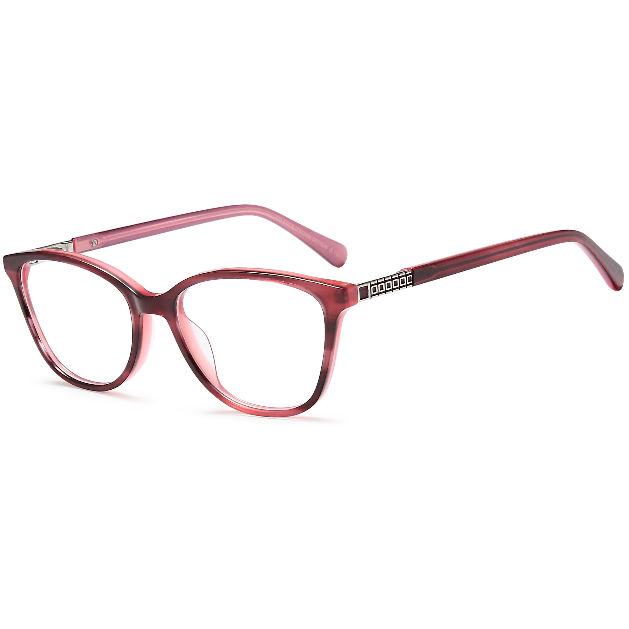 Delancy DEL185 Pink Oval Plastic Glasses – Women Full Rim Eyewear
