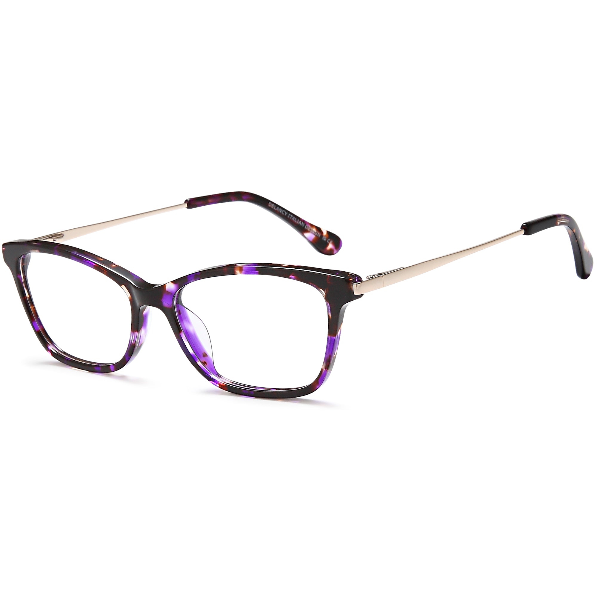 Delancy DEL186 Purple Square Plastic Glasses – Women Full Rim Eyewear