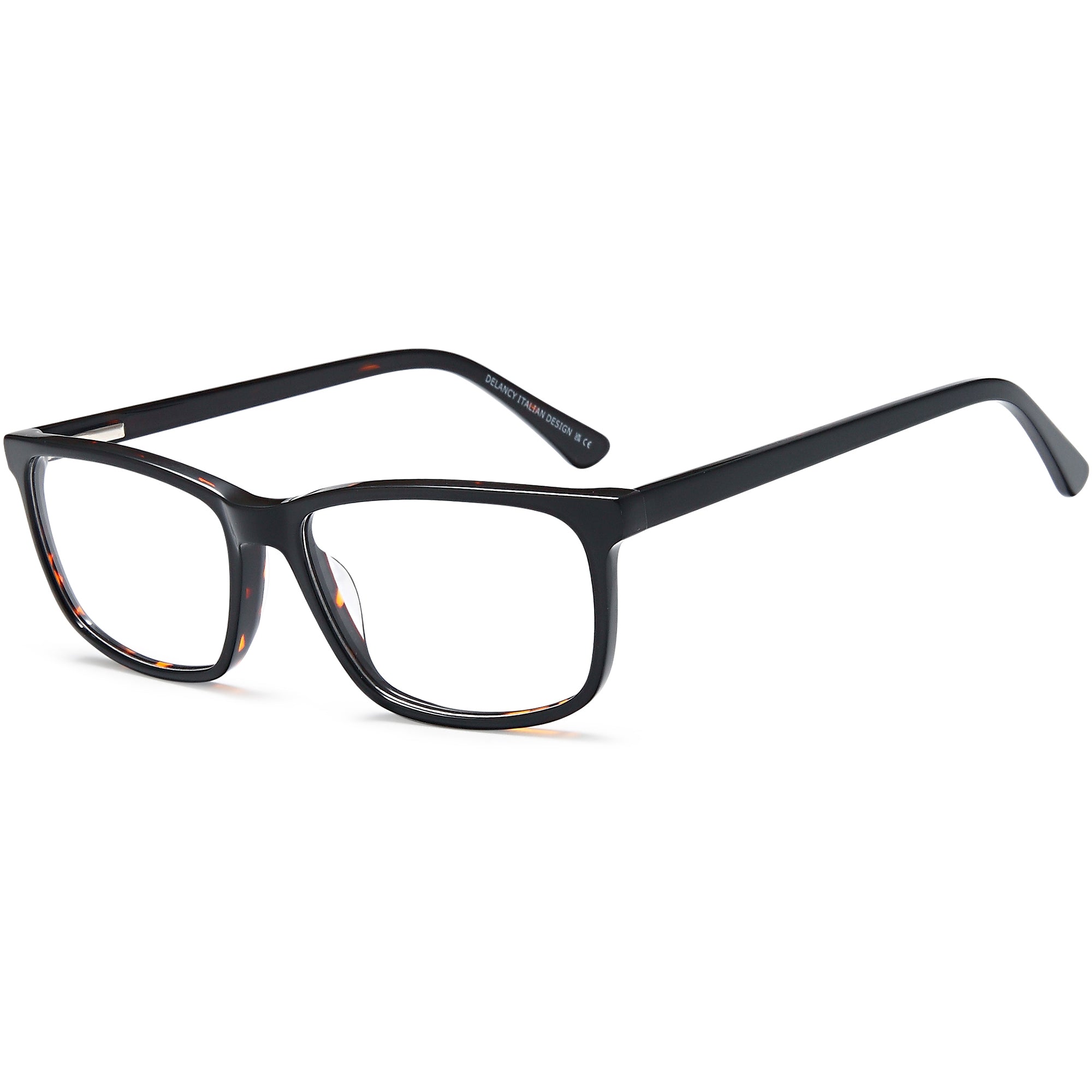 Delancy DEL188 Black Square Plastic Glasses – Men Full Rim Eyewear