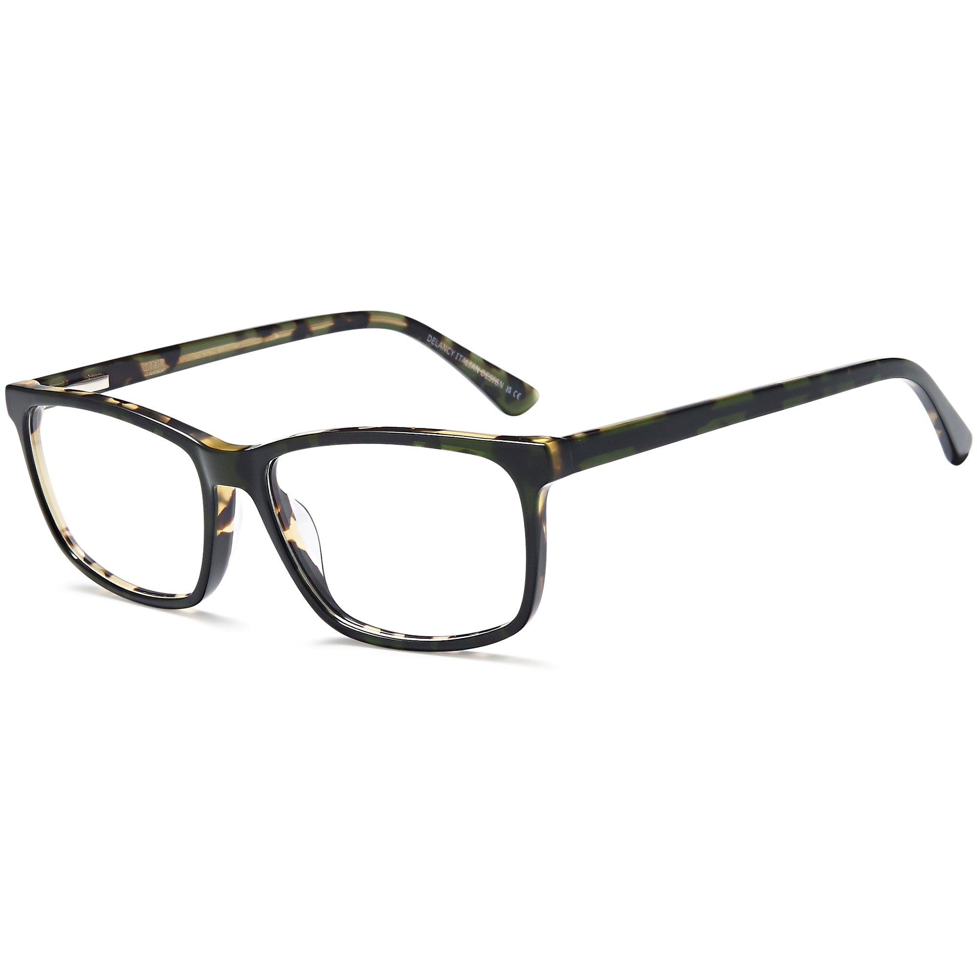 Delancy DEL188 Green Square Plastic Glasses – Men Full Rim Eyewear