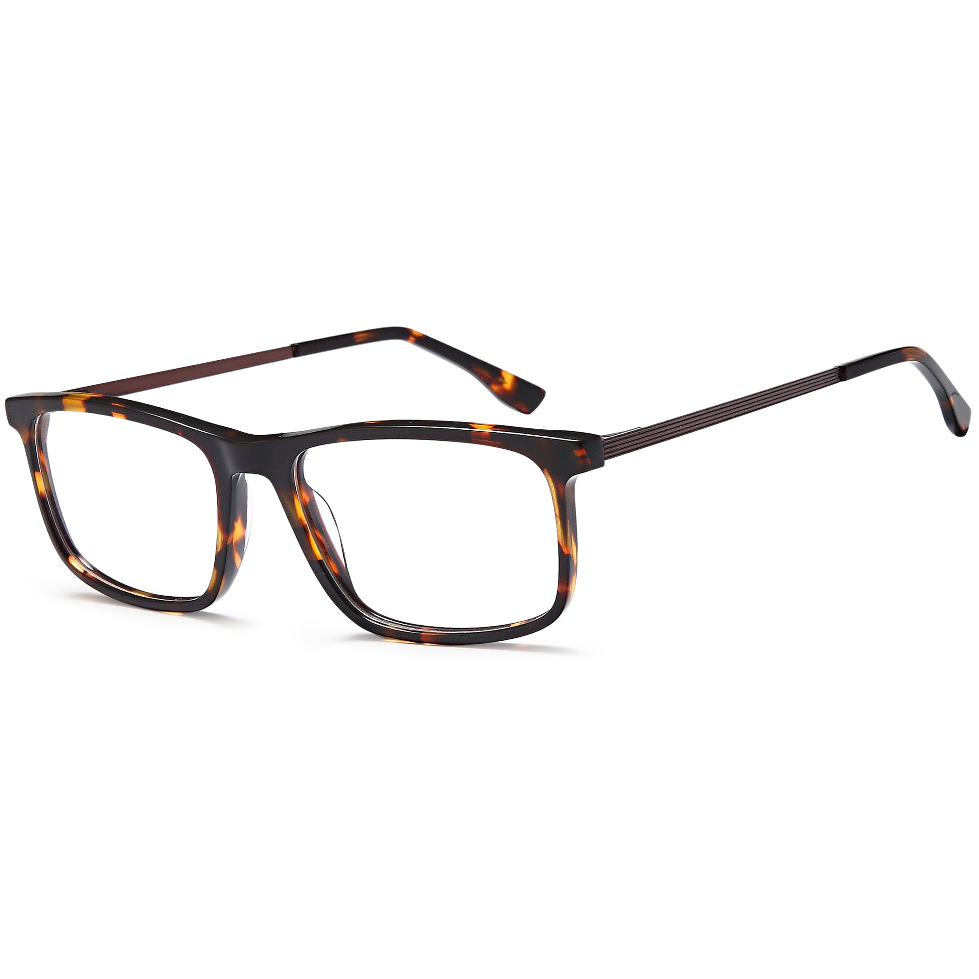 Delancy DEL190 Havana Square Plastic Glasses – Men Full Rim Eyewear