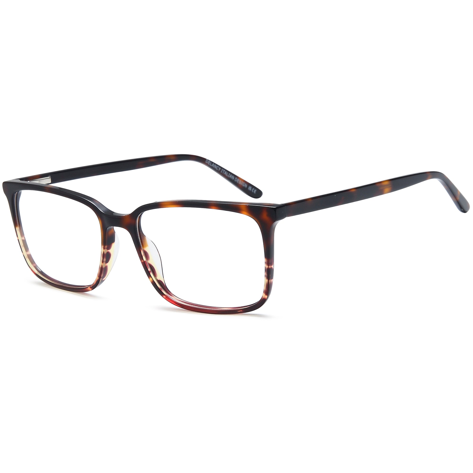 Delancy DEL192 Brown Square Plastic Glasses – Men Full Rim Eyewear