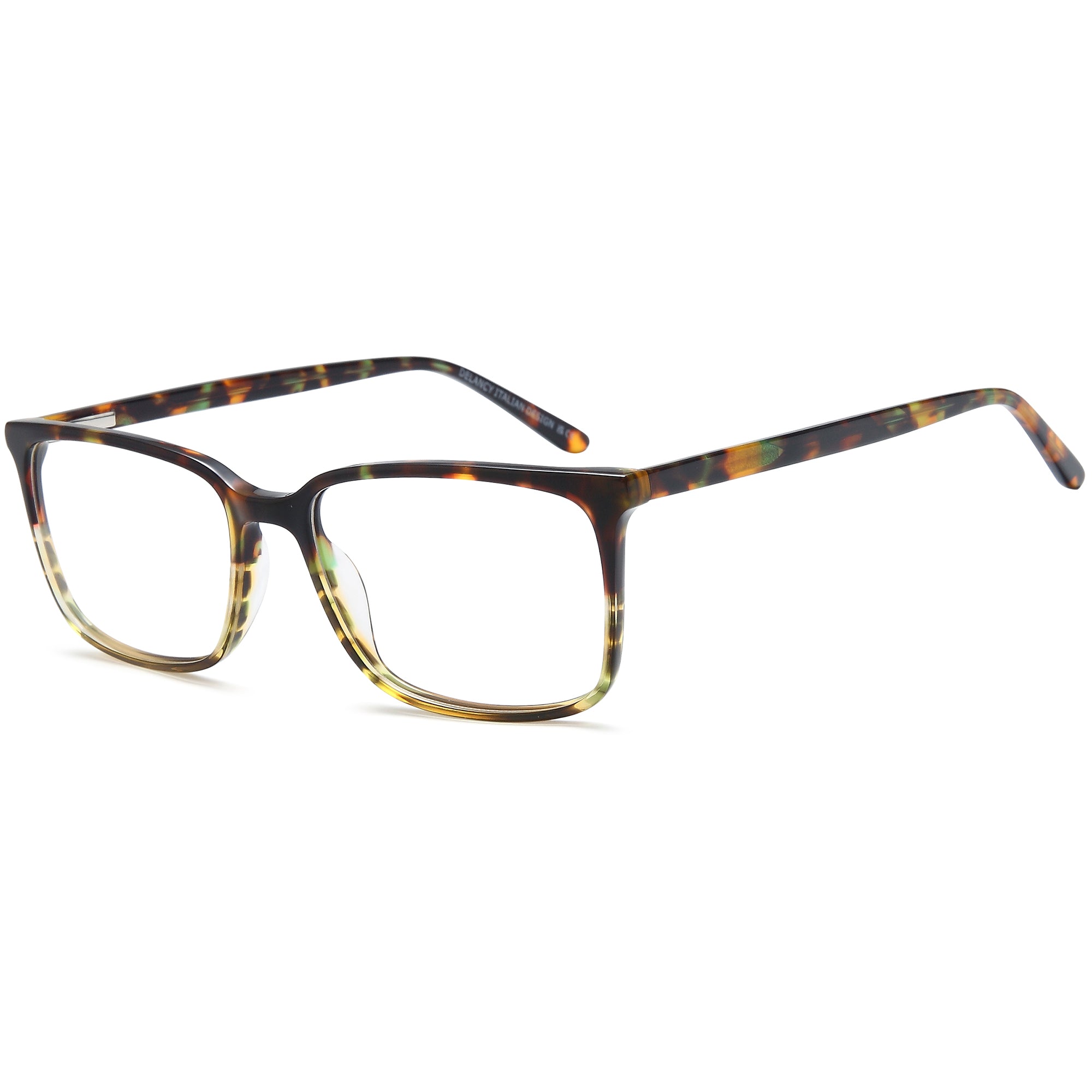 Delancy DEL192 Green Square Plastic Glasses – Men Full Rim Eyewear