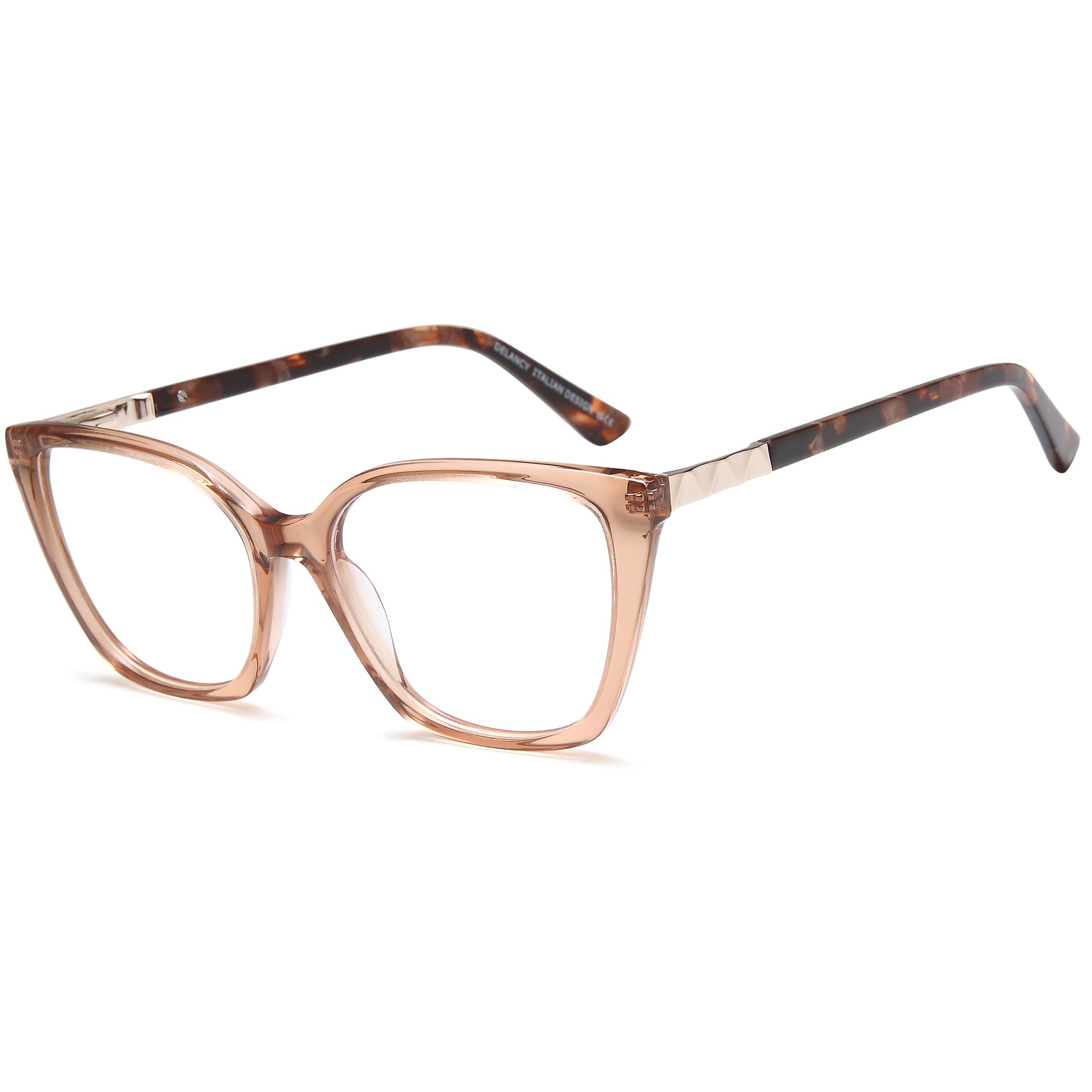 Delancy DEL193 Brown Square Plastic Glasses – Women Full Rim Eyewear
