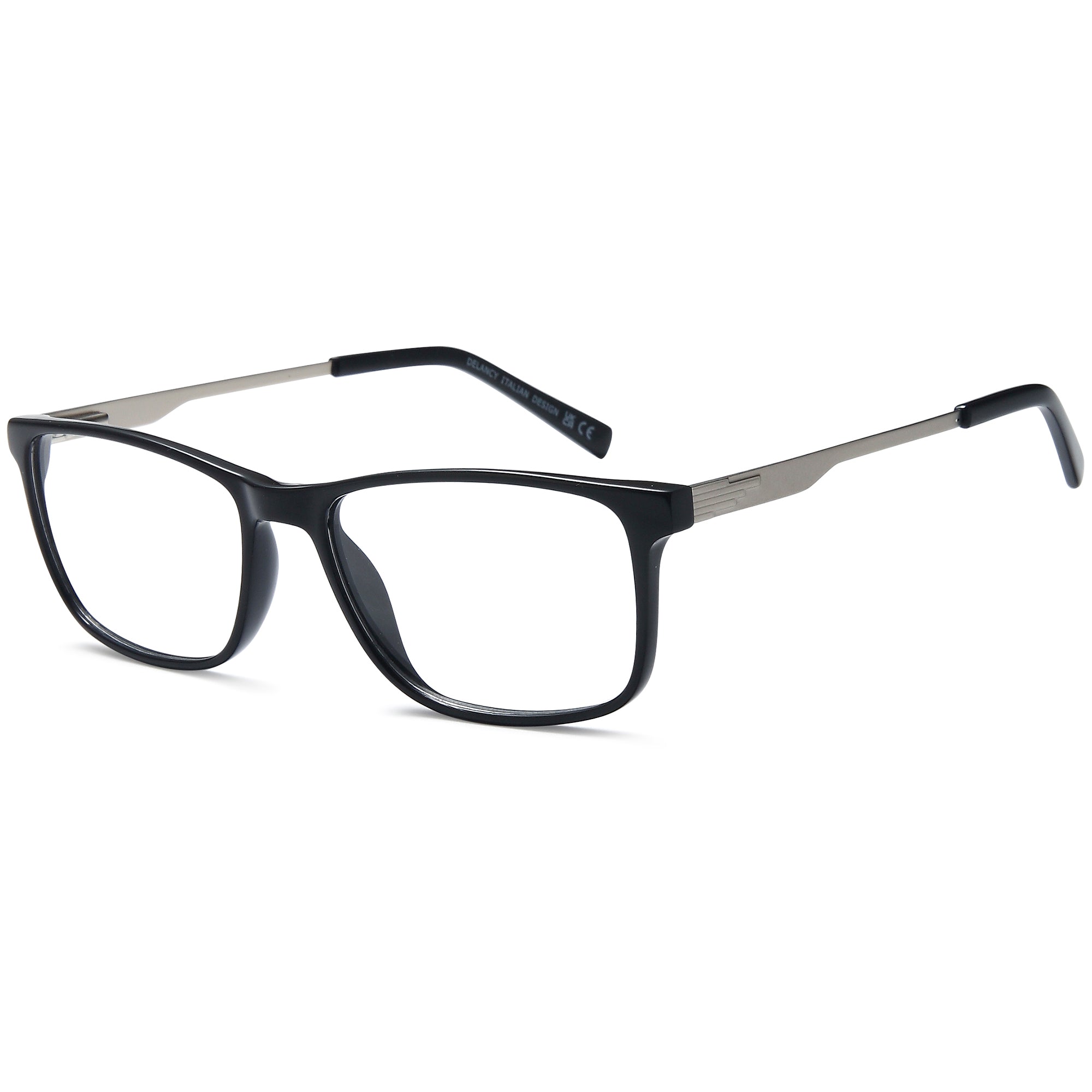 Delancy DEL194 Black Square Frame Glasses – Men Full Rim Eyewear