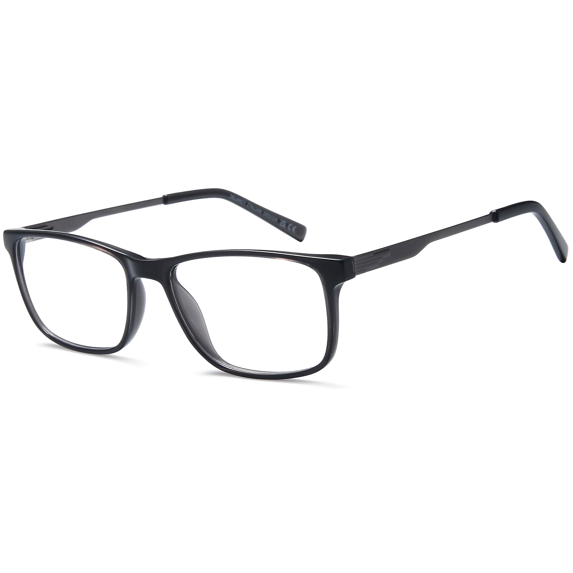 Delancy DEL194 Grey Square Frame Glasses – Men Full Rim Eyewear