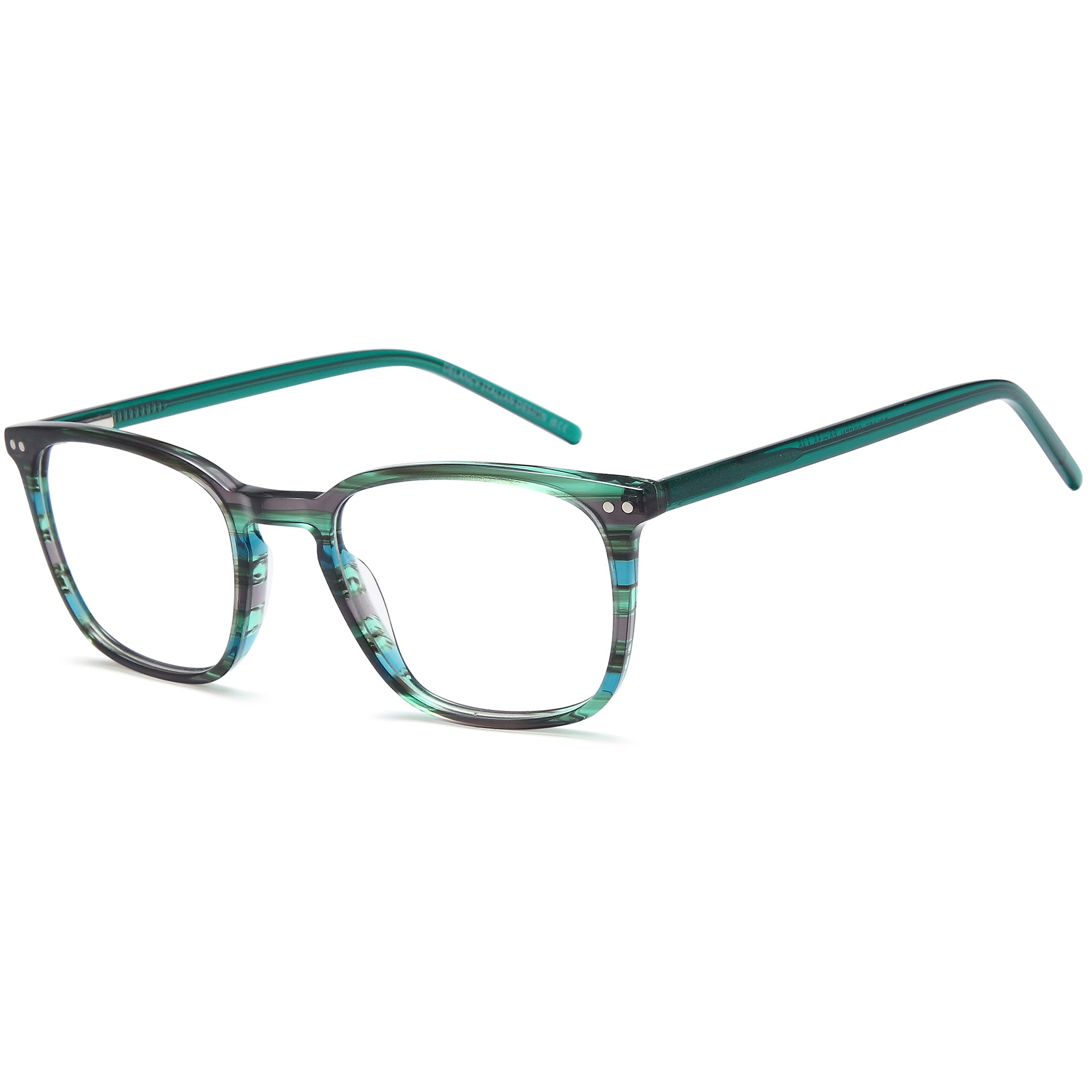 Delancy DEL195 Green Square Plastic Glasses – Men Full Rim Eyewear