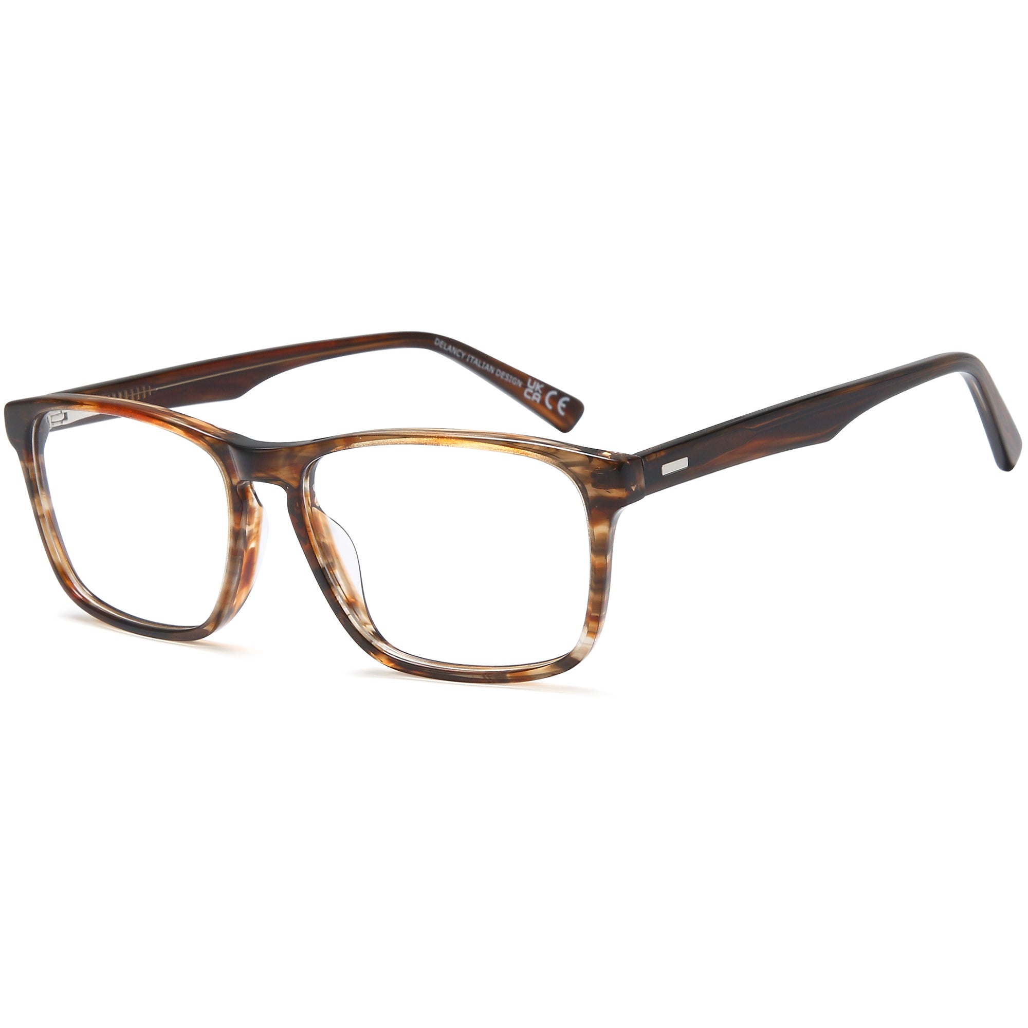 Delancy DEL196 Brown Square Plastic Glasses – Men Full Rim Eyewear