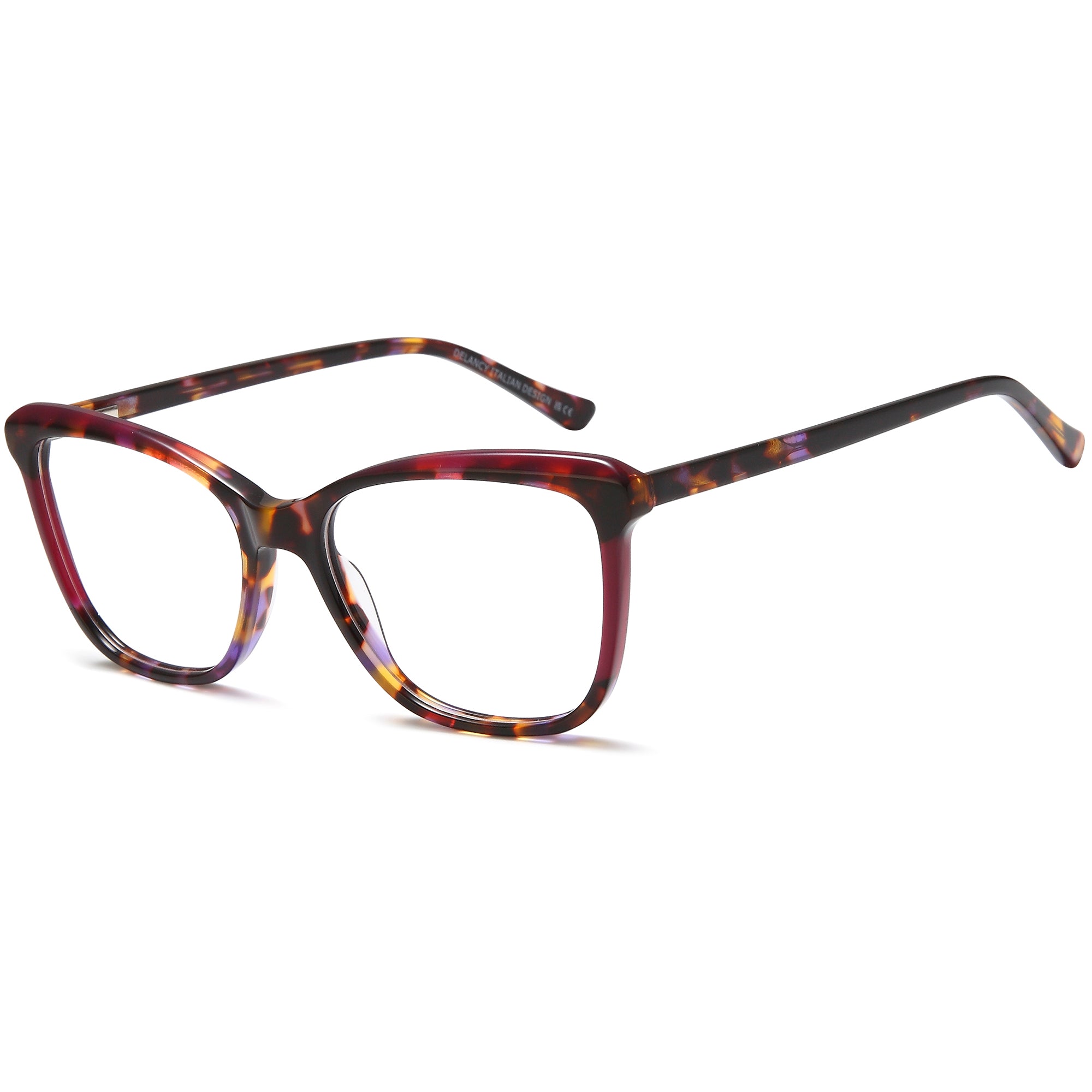 Delancy DEL198 Purple Square Plastic Glasses – Men Full Rim Eyewear