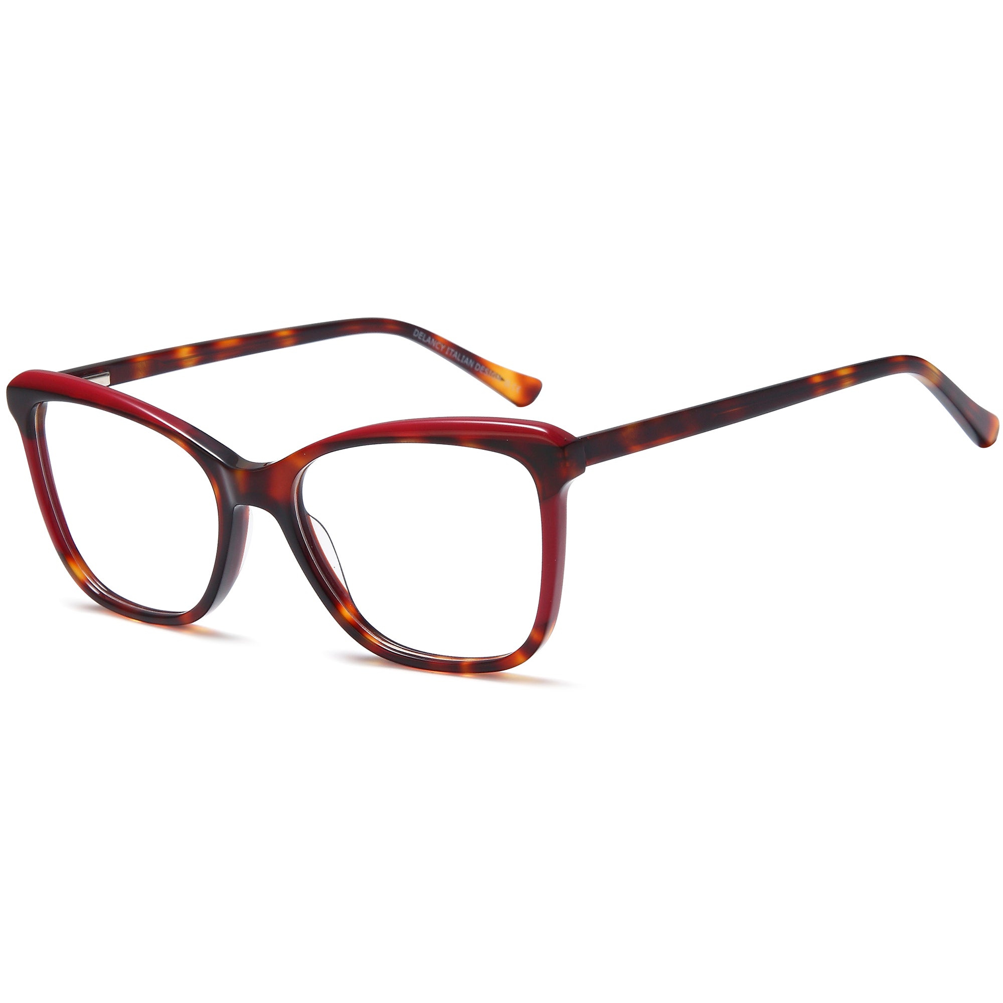 Delancy DEL198 Red Square Plastic Glasses – Men Full Rim Eyewear