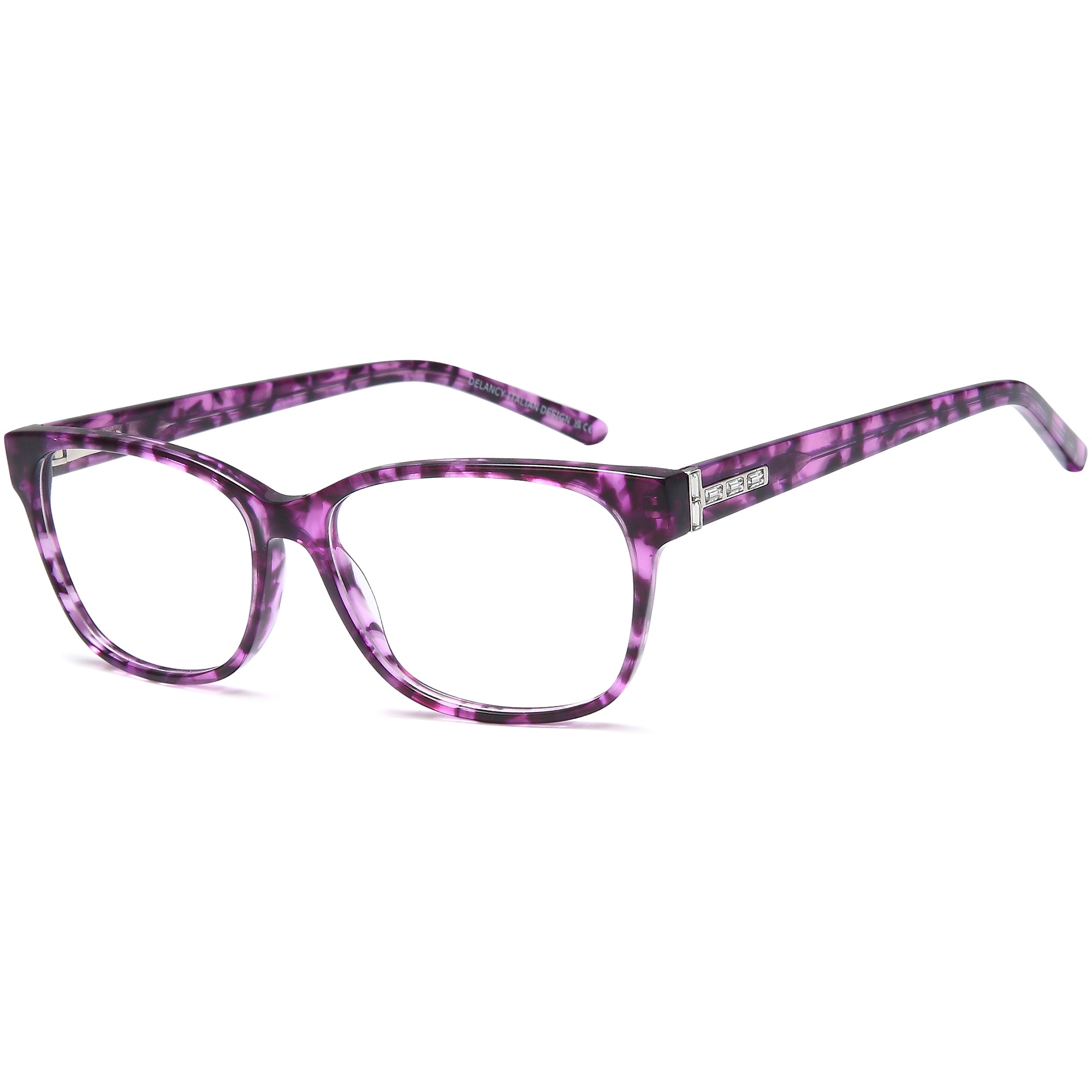 Delancy DEL199 Purple Square Plastic Glasses – Men Full Rim Eyewear