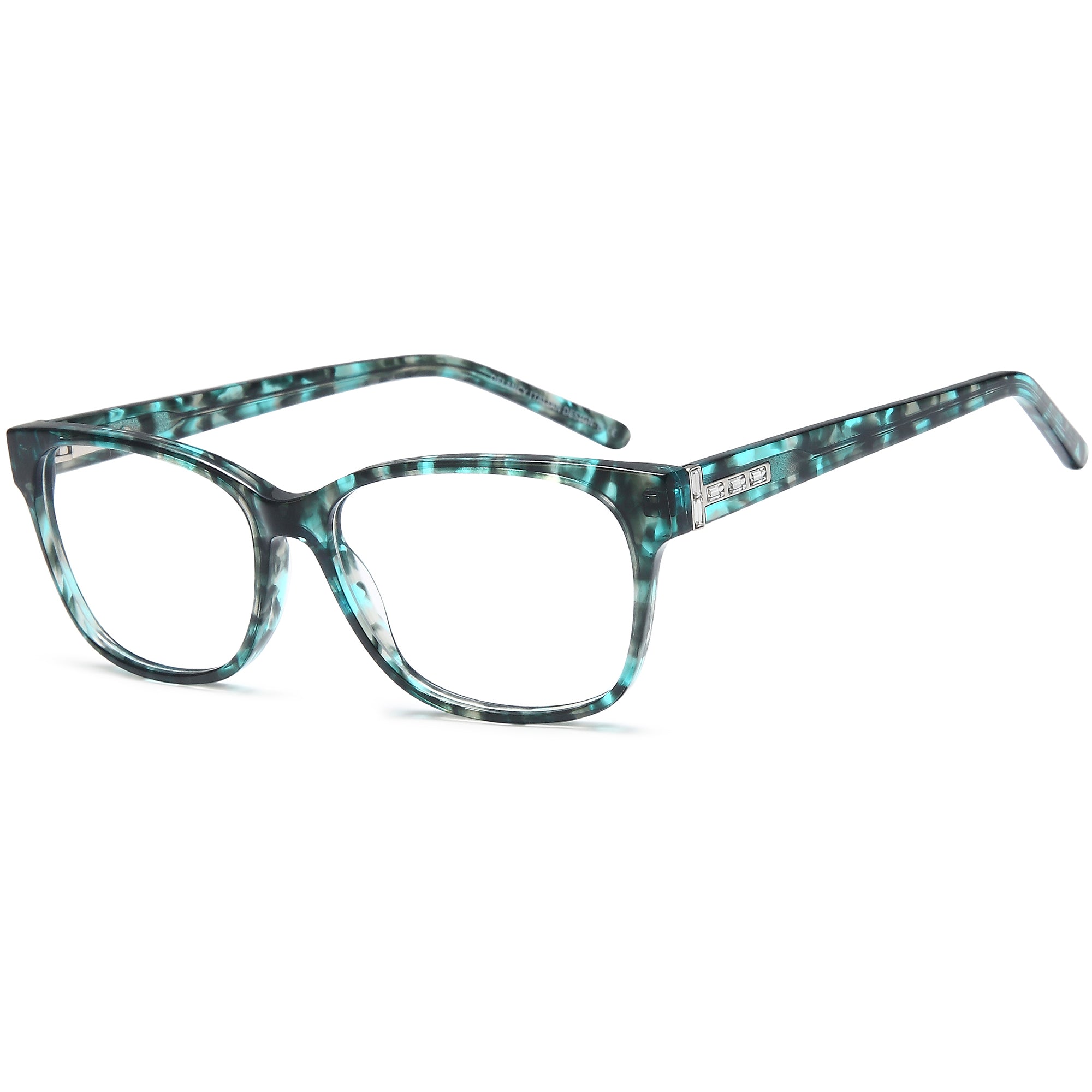 Delancy DEL199 Teal Square Plastic Glasses – Men Full Rim Eyewear