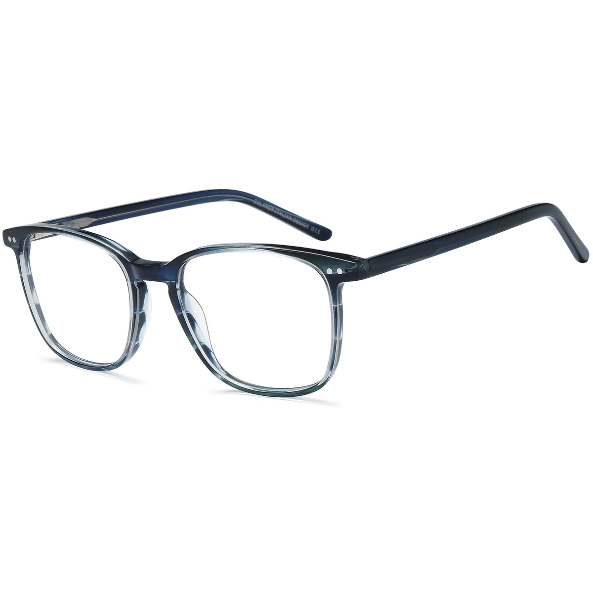 DELANCY DEL202 Blue Square Plastic Glasses – Unisex Full Rim Eyewear
