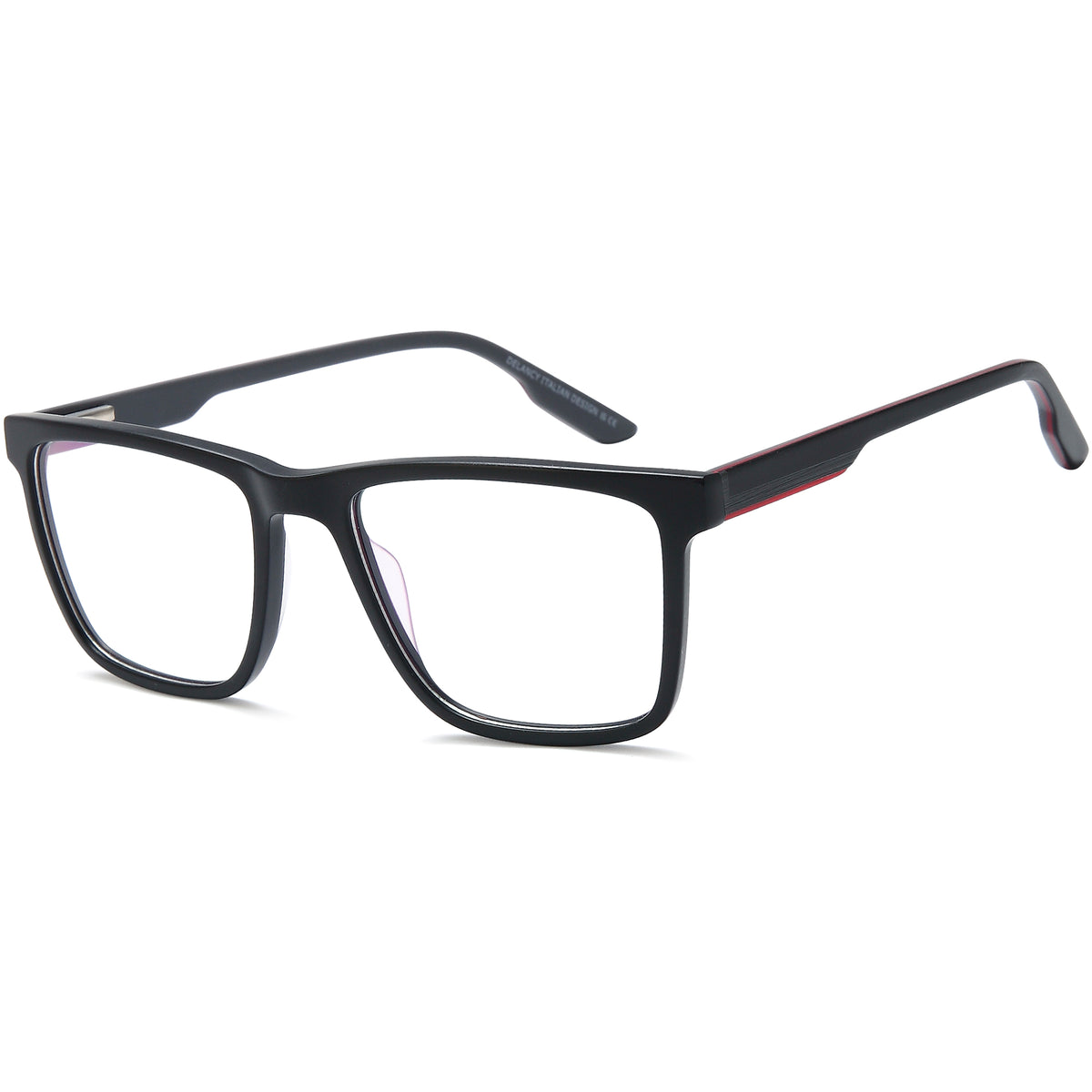 DELANCY DEL203 Black Square Plastic Glasses – Men Full Rim Eyewear