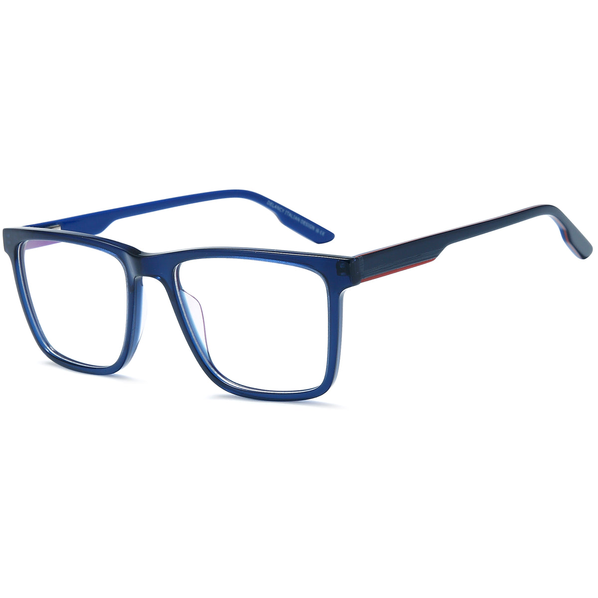 DELANCY DEL203 Blue Square Plastic Glasses – Men Full Rim Eyewear