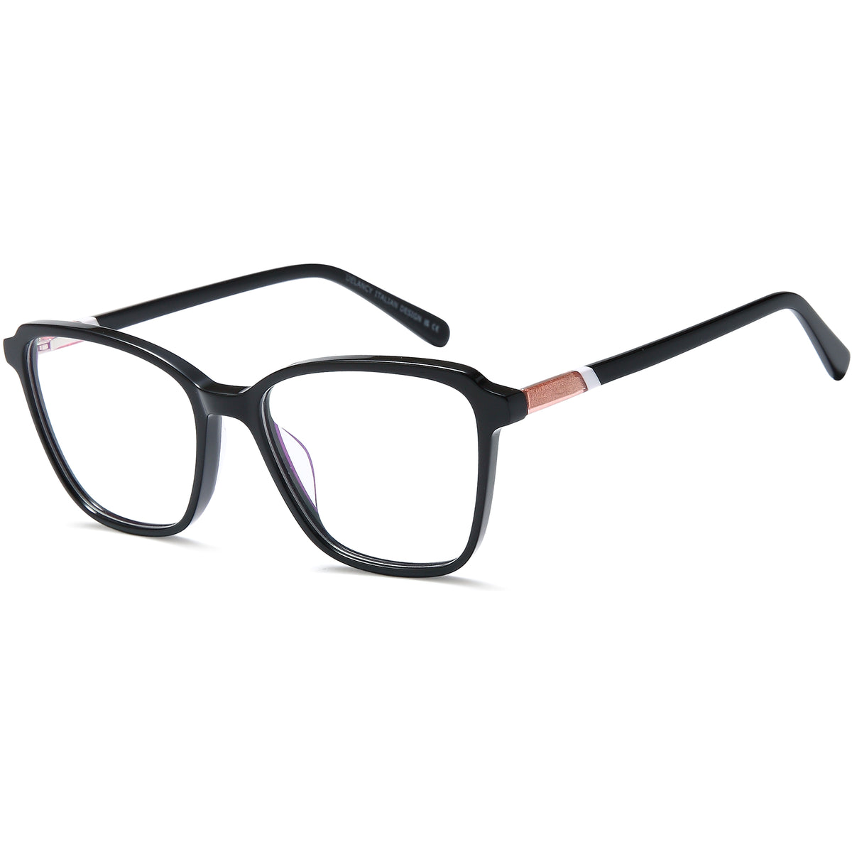 DELANCY DEL204 Black Square Plastic Glasses – Women Full Rim Eyewear