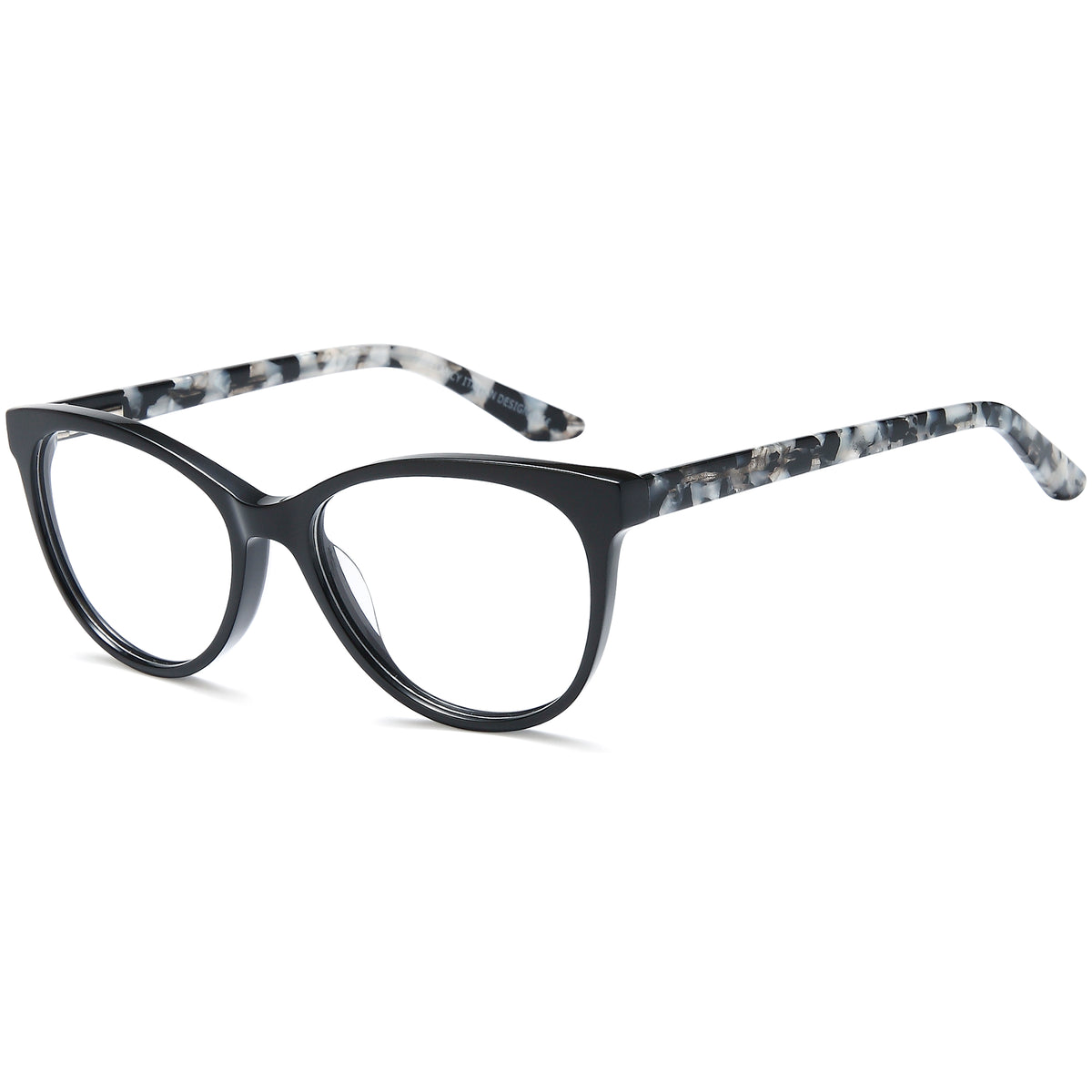 DELANCY DEL205 Black Oval Plastic Glasses – Women Full Rim Eyewear