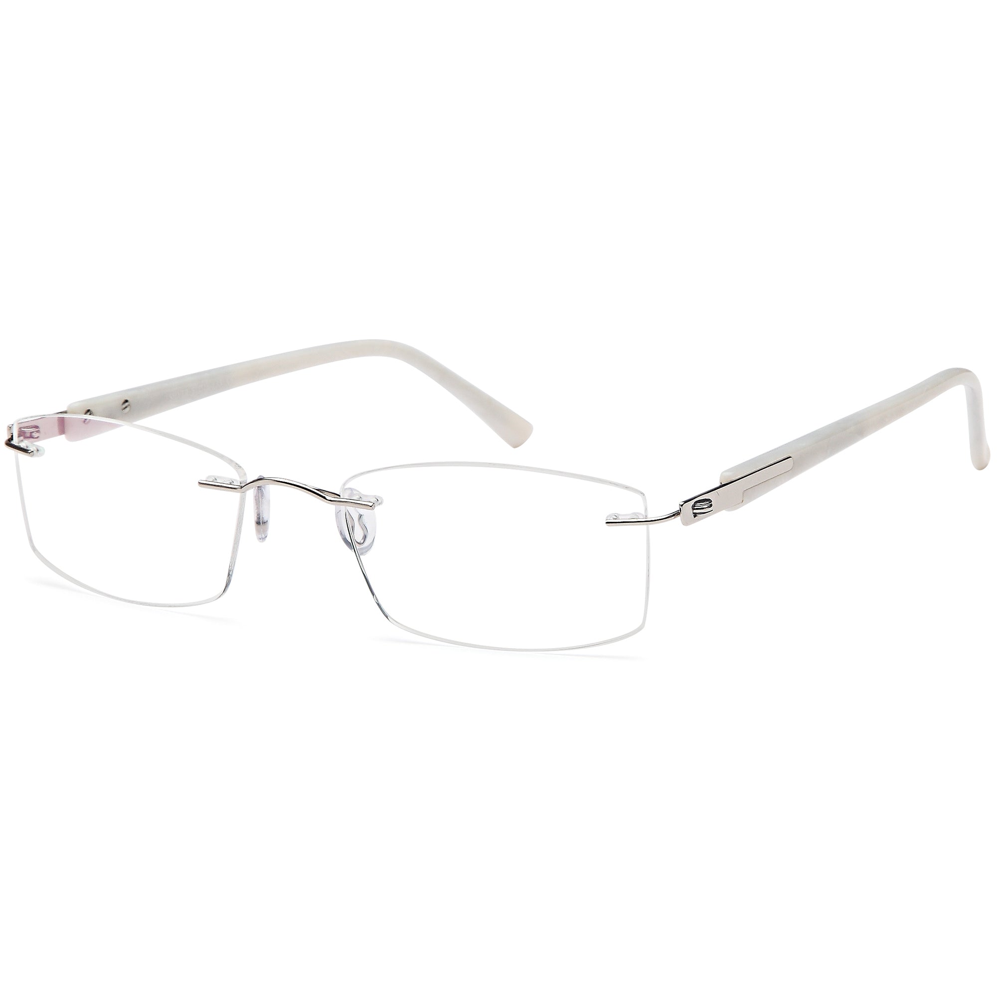 Rimless EMPORIUM7580 Silver Square Metal Glasses – Women Full Rim Eyewear