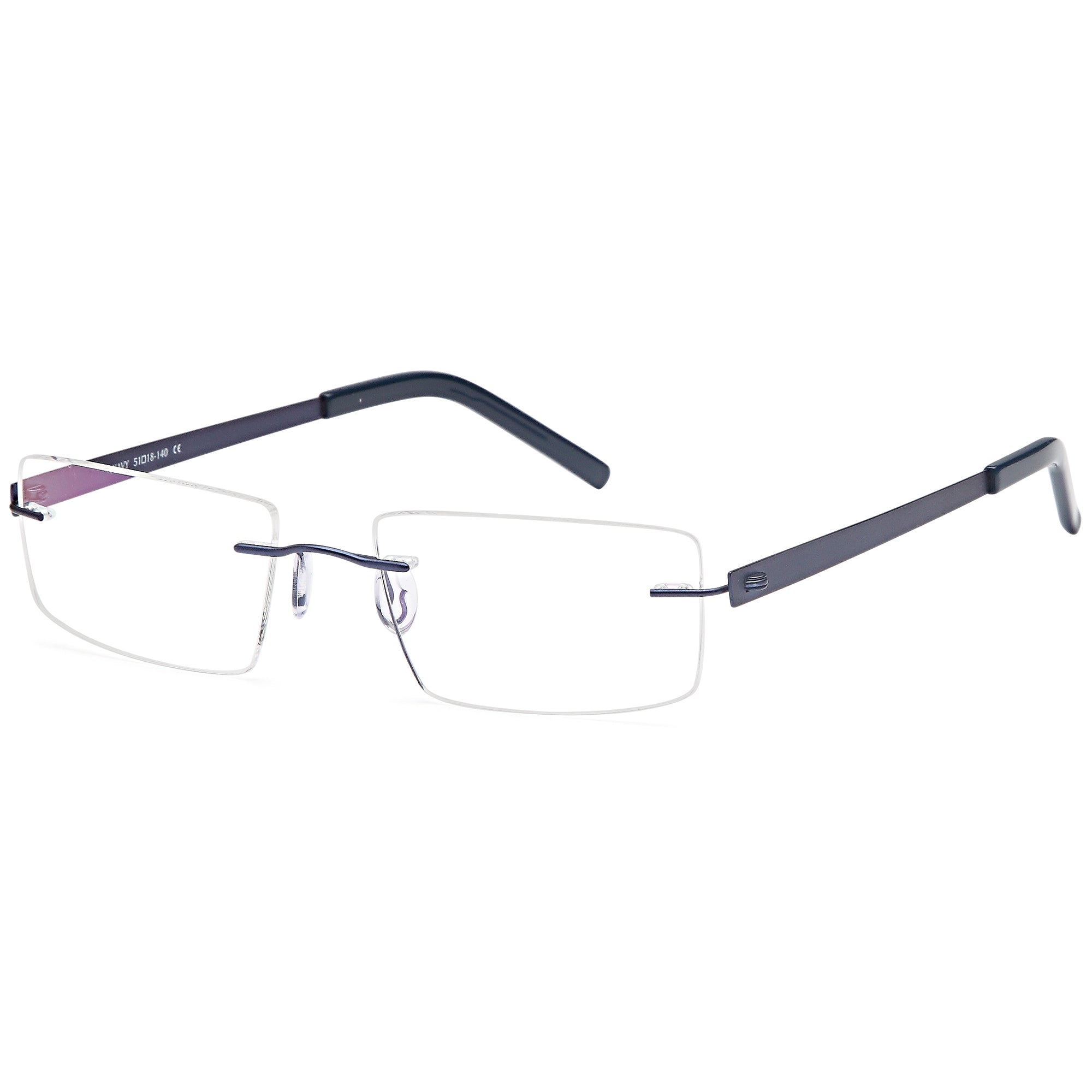 Rimless EMPORIUM7582 Navy Square Metal Glasses – Men Full Rim Eyewear