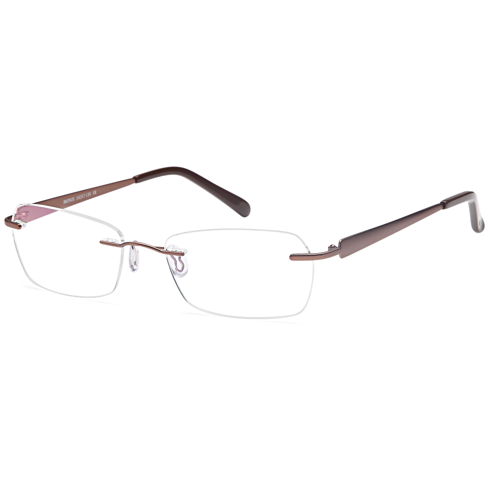 Rimless EMPORIUM7583 Bronze Square Metal Glasses – Women Full Rim Eyewear