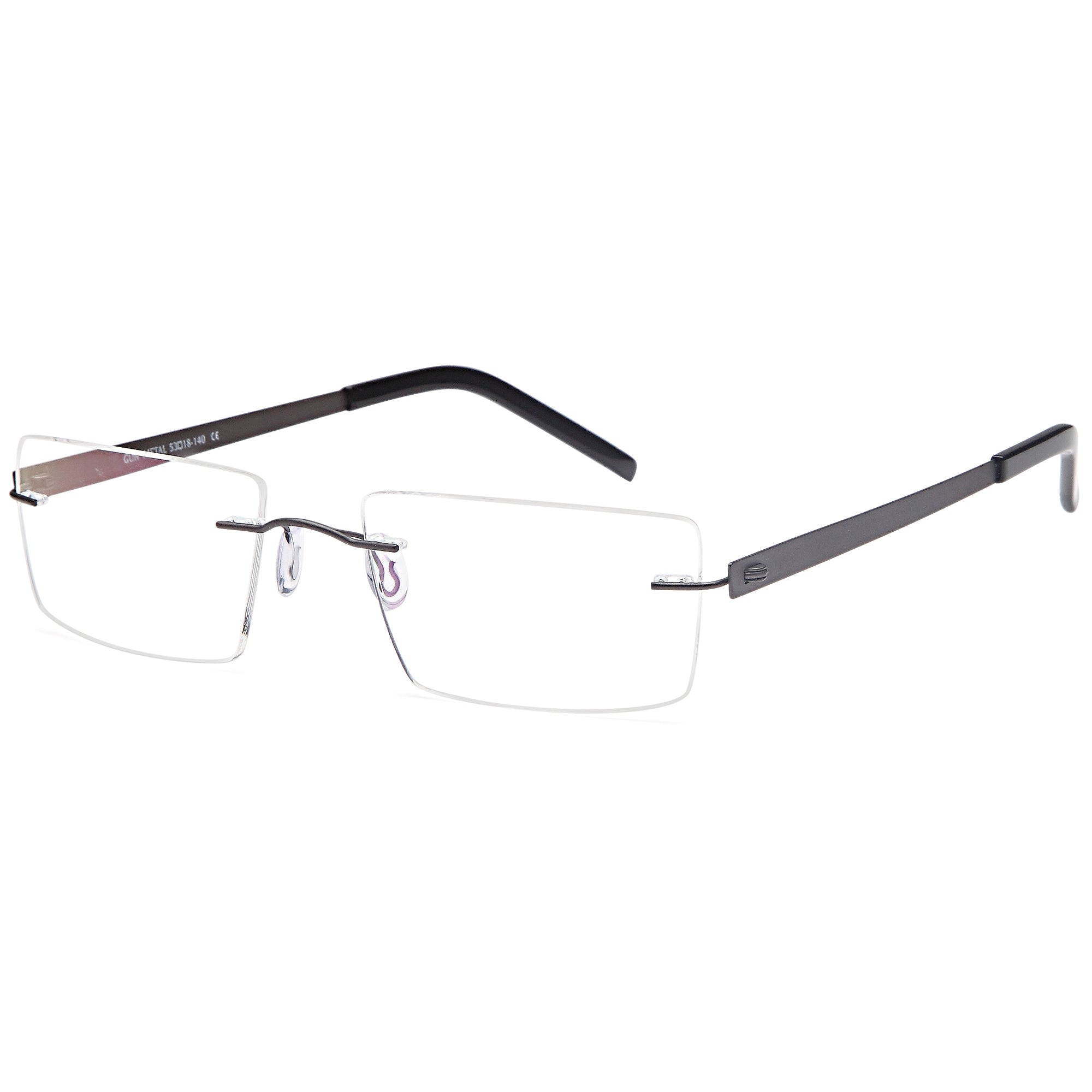 Rimless EMPORIUM7585 Gun Metal Metal Glasses – Men Full Rim Eyewear