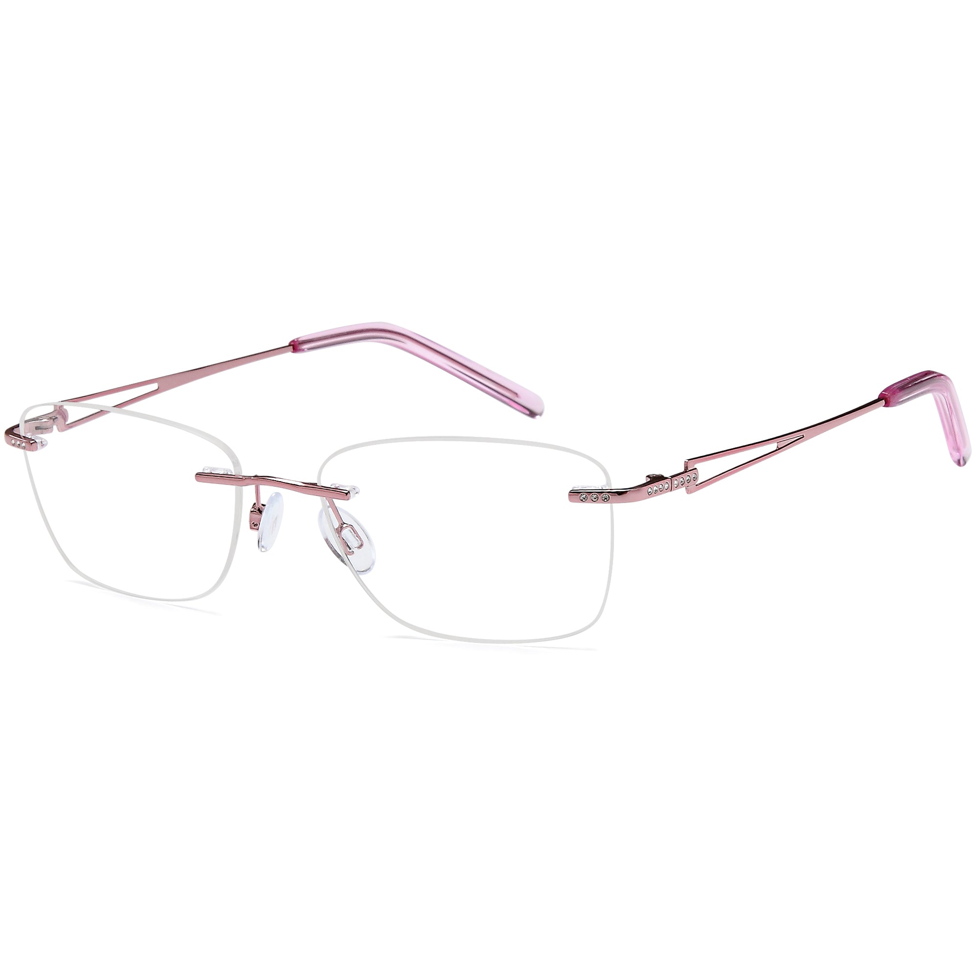 Rimless EMPORIUM 7593 Pink Metal Glasses – Women Full Rim Eyewear