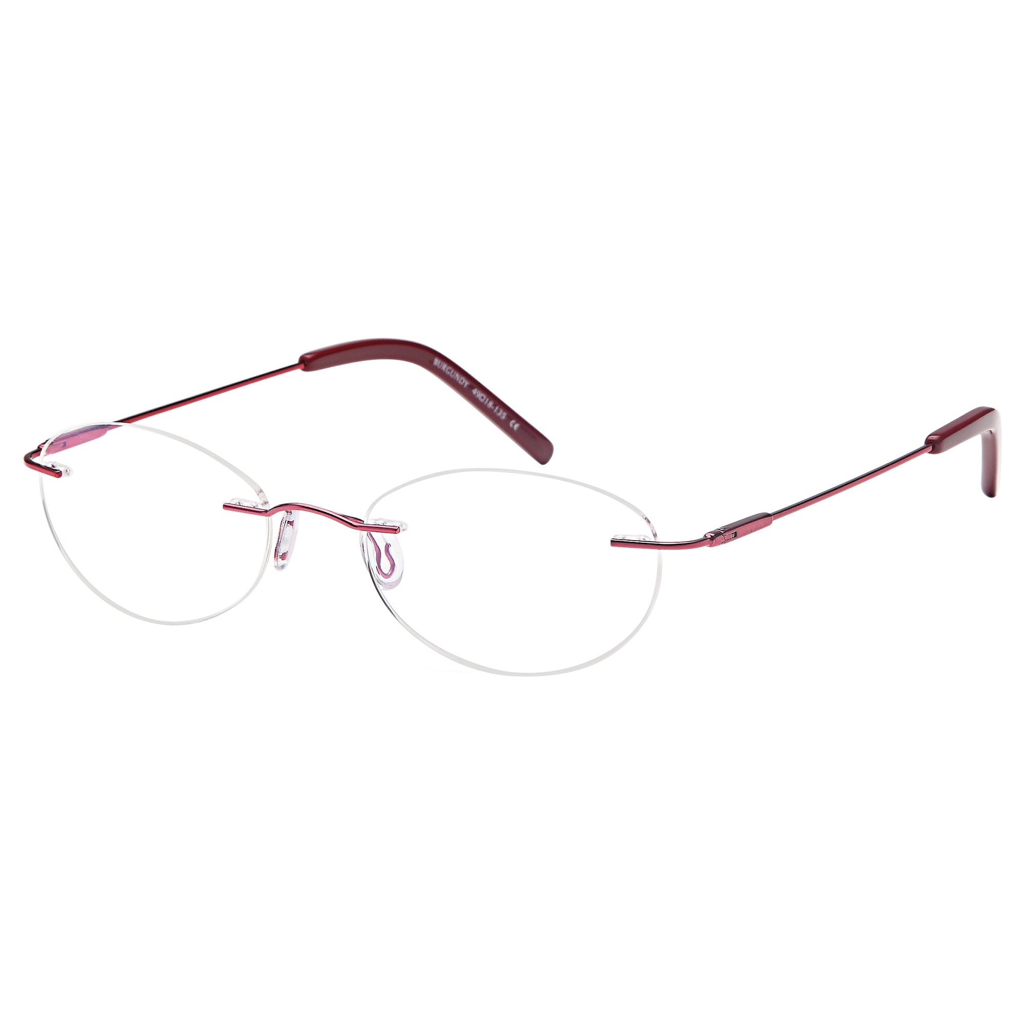 Rimless EXPLORE Burgundy Square Metal Glasses – Women Full Rim Eyewear