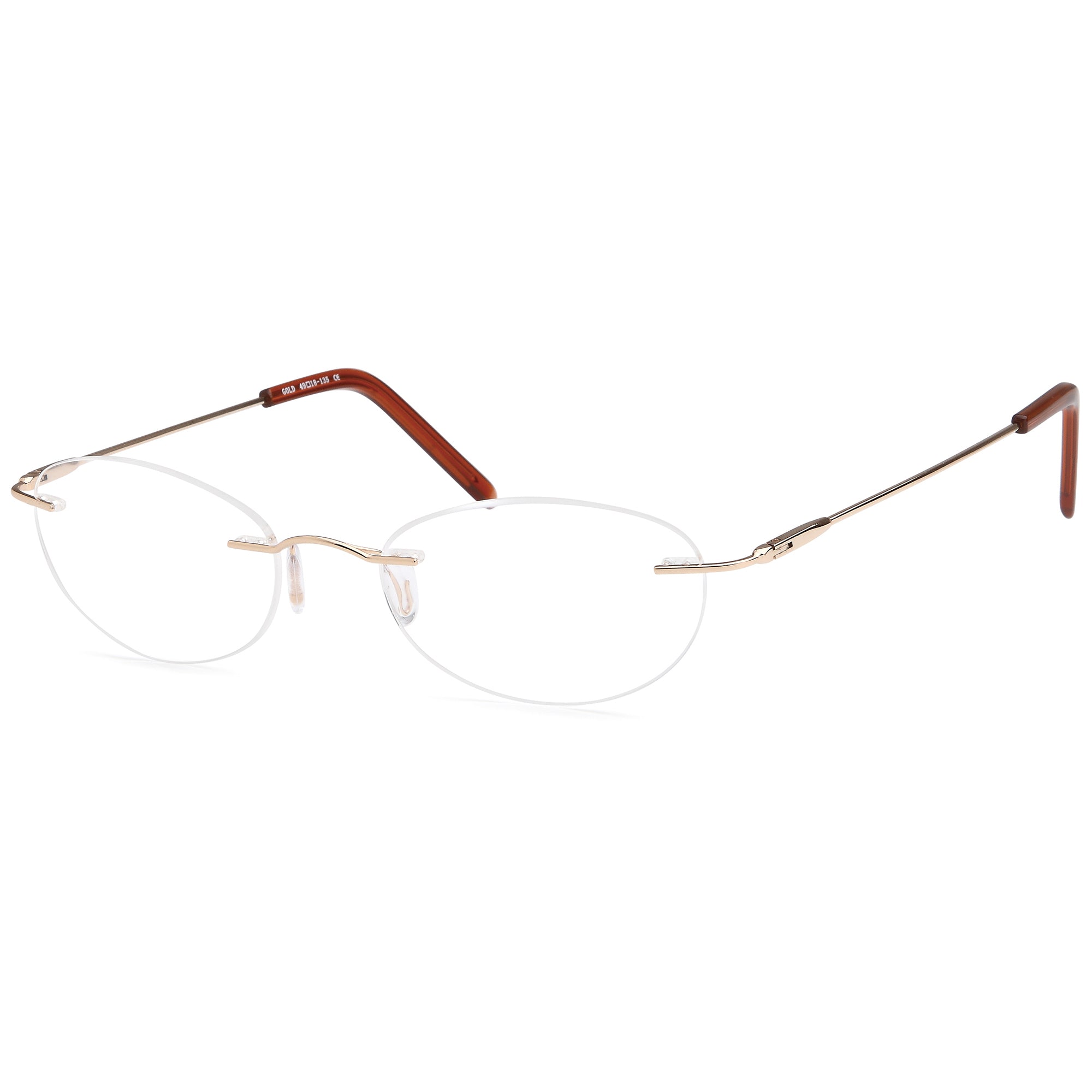 Rimless EXPLORE Gold Square Metal Glasses – Women Full Rim Eyewear