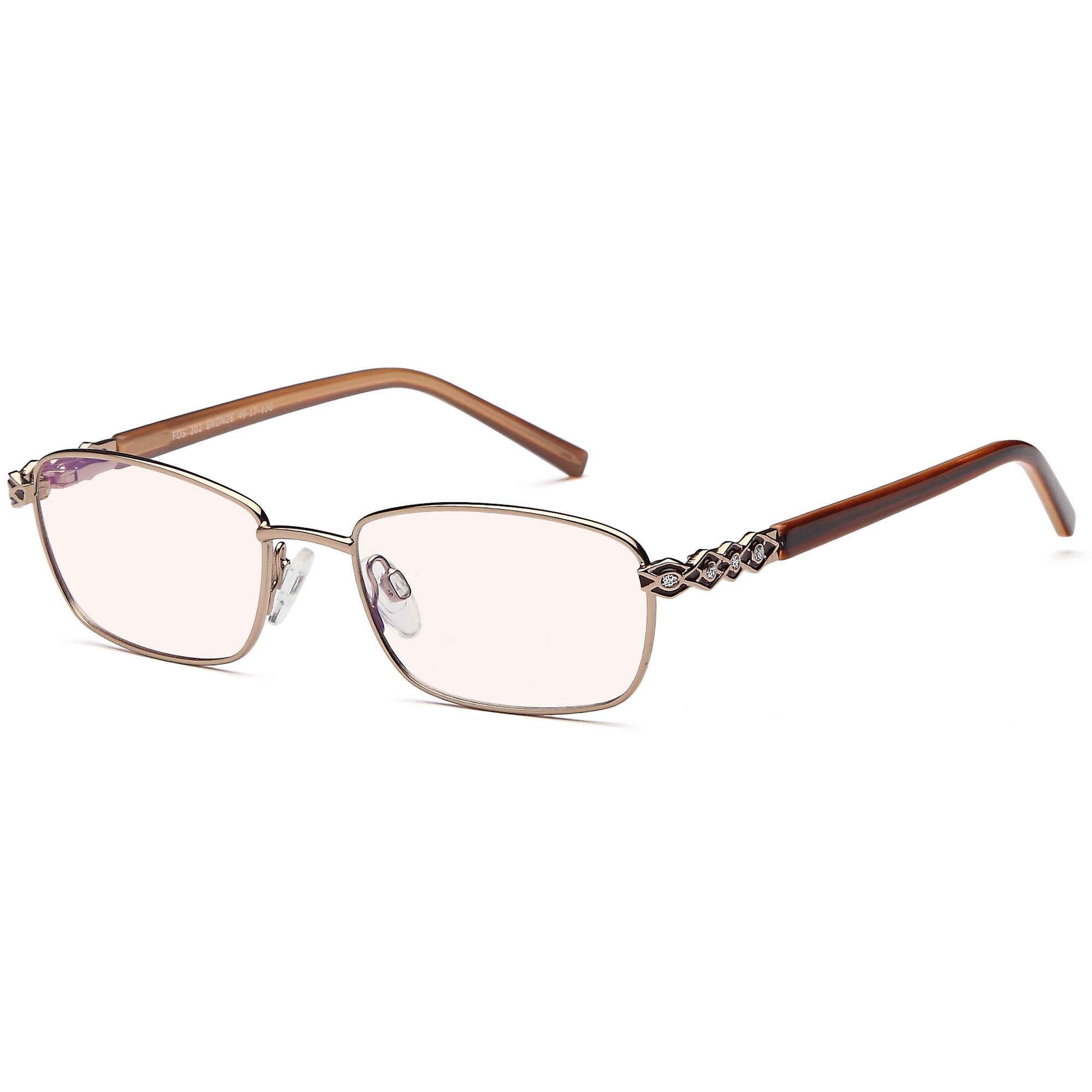 Foschini FOS202 Bronze Square Metal Glasses – Women Full Rim Eyewear