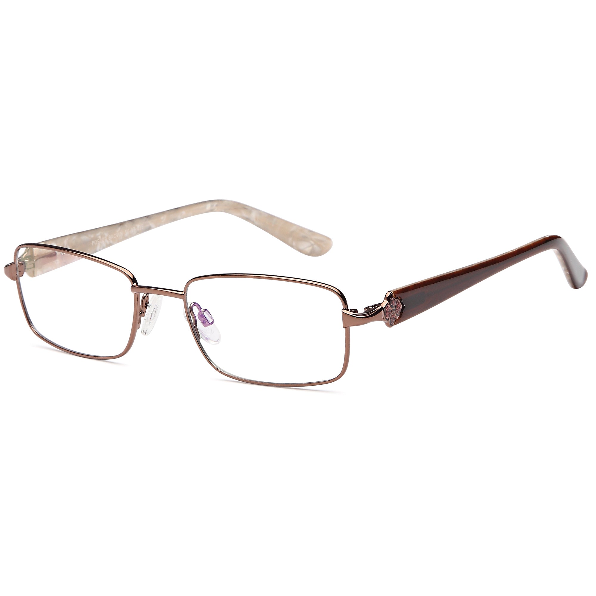 Foschini FOS209 Brown Square Metal Glasses – Women Full Rim Eyewear