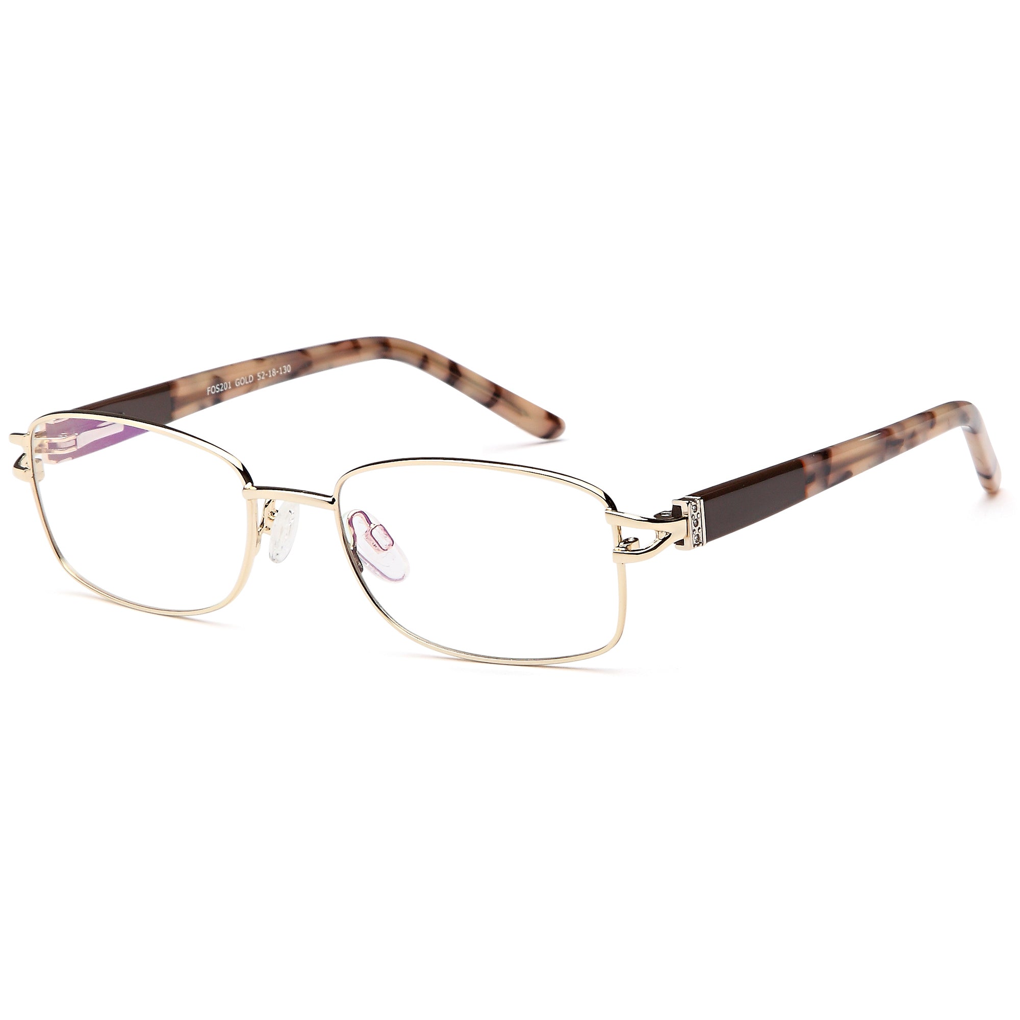 Foschini FOS201 Gold Square Metal Glasses – Women Full Rim Eyewear