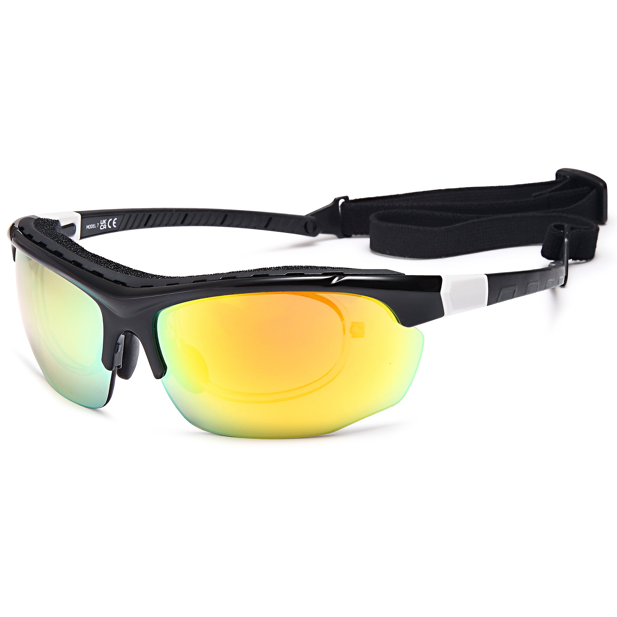 4 Sport MODEL7 Black/White Plastic Glasses – Unisex Full Rim Eyewear