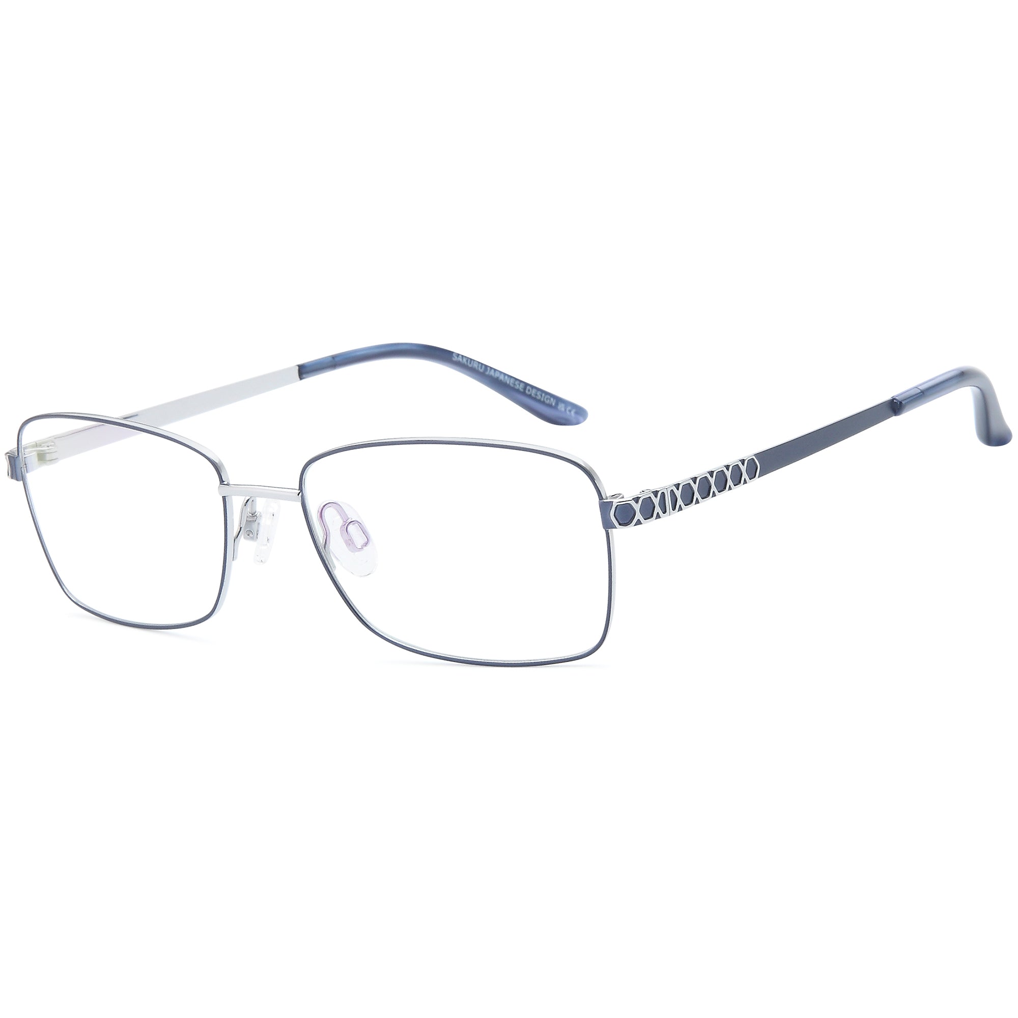 Sakuru SAK1016T Blue Oval Titanium Glasses – Women Full Rim Eyewear