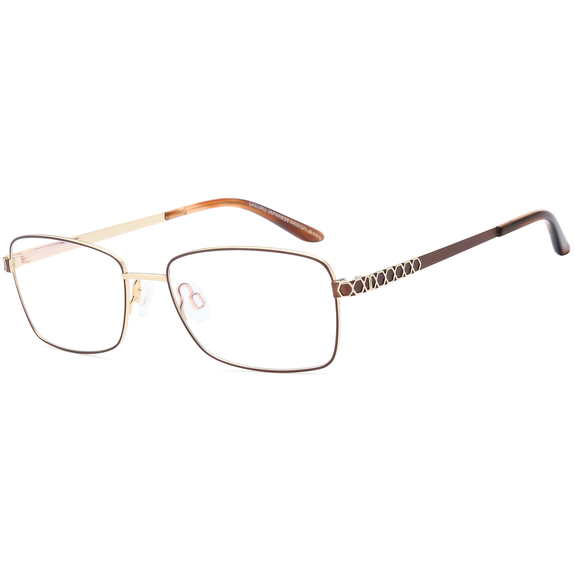 Sakuru SAK1016T Brown Oval Titanium Glasses – Women Full Rim Eyewear