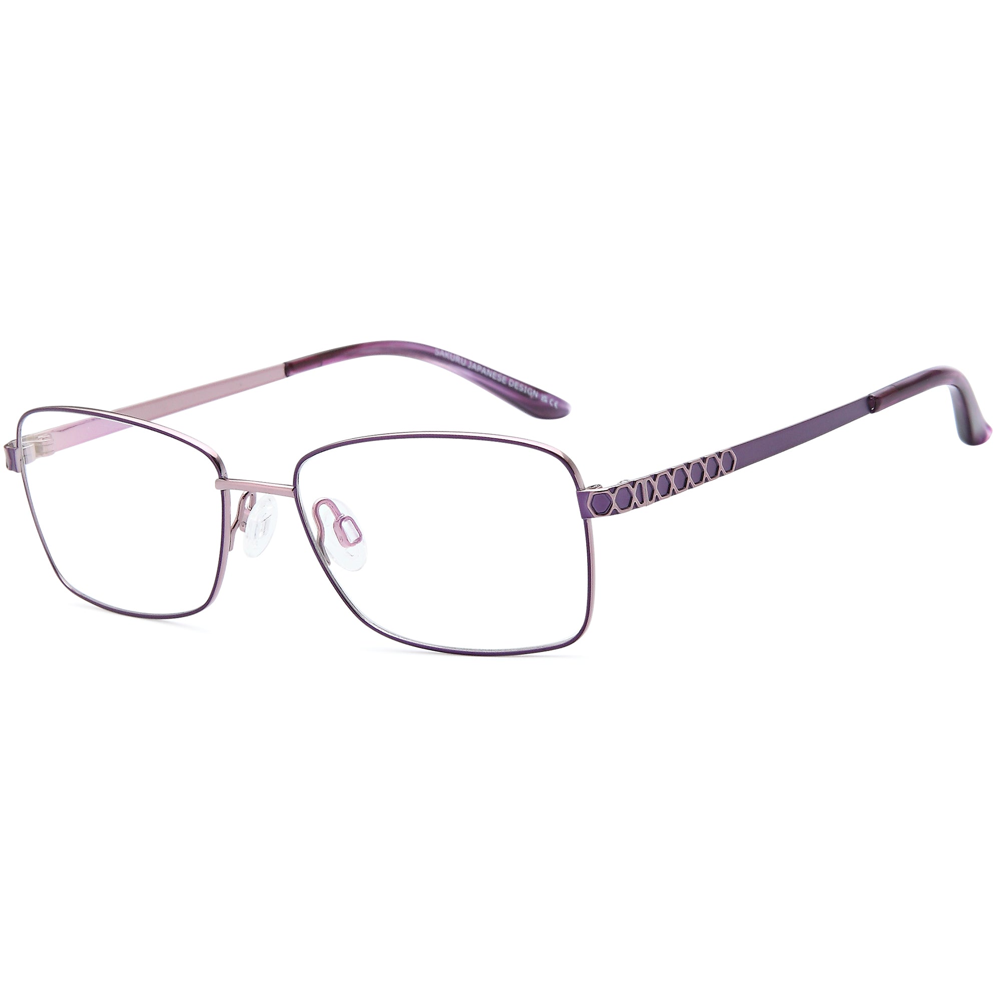 Sakuru SAK1016T Purple Oval Titanium Glasses – Women Full Rim Eyewear