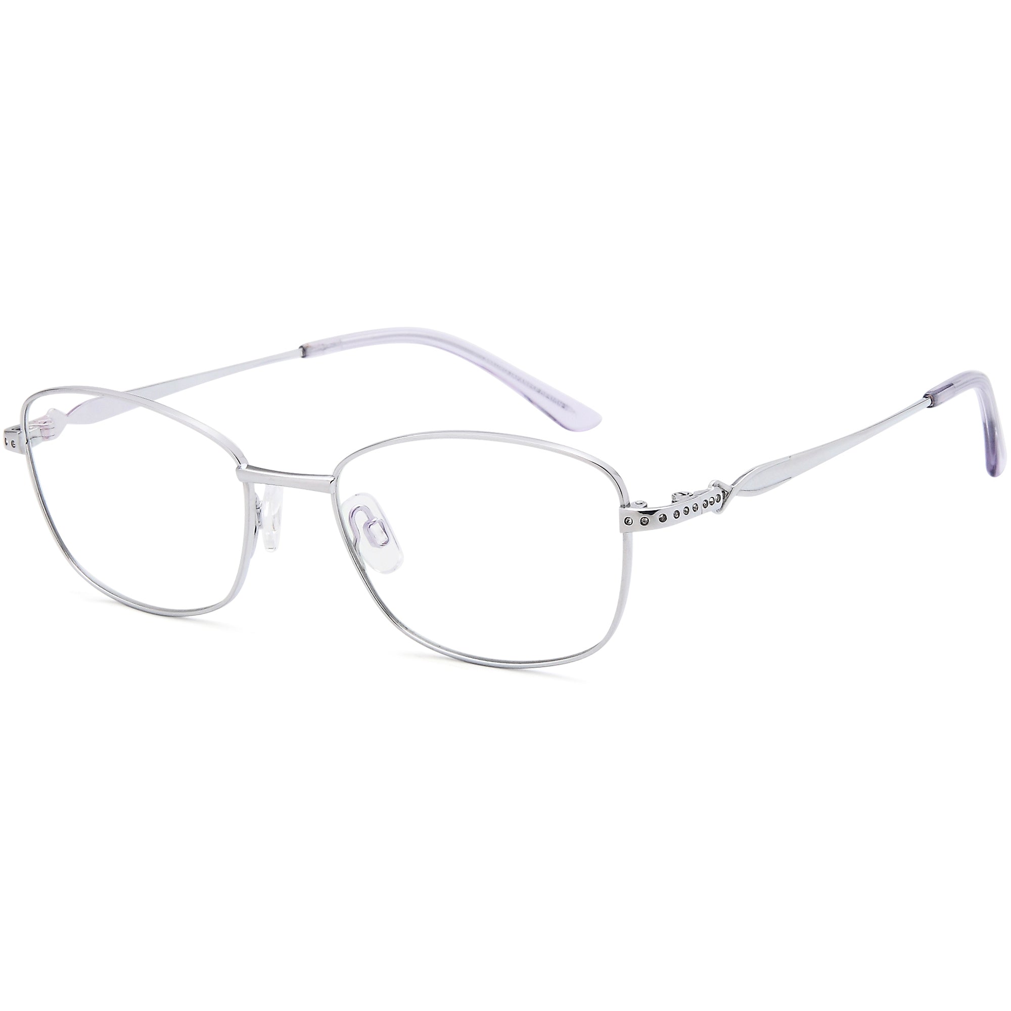 Sakuru SAK1017T Silver Oval Titanium Glasses – Women Full Rim Eyewear