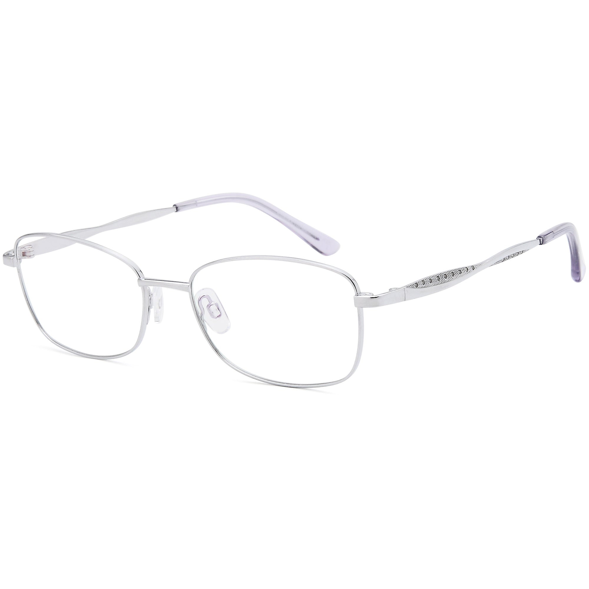 Sakuru SAK1018T Silver Oval Titanium Glasses – Women Full Rim Eyewear