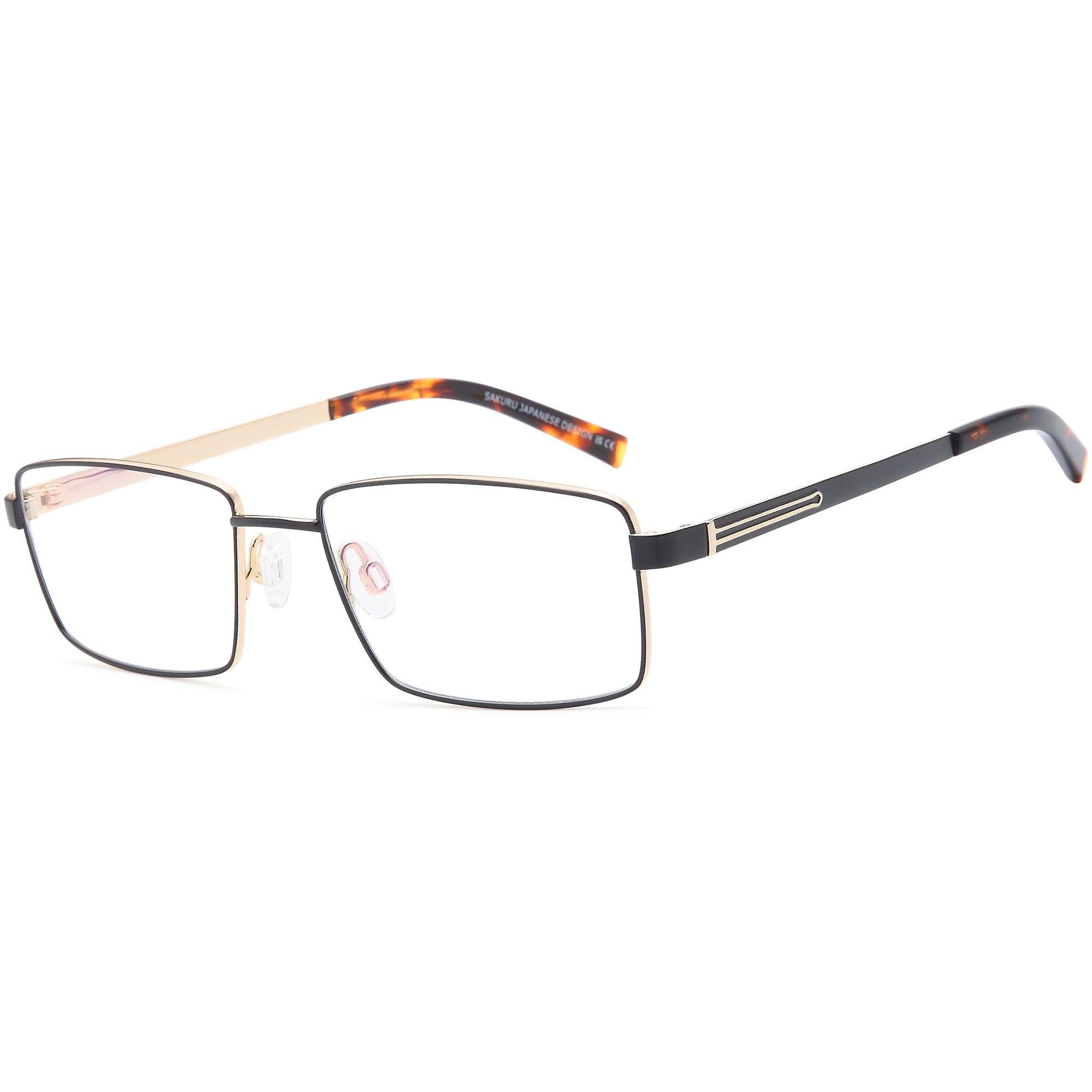Sakuru SAK1019T Black Square Titanium Glasses – Men Full Rim Eyewear
