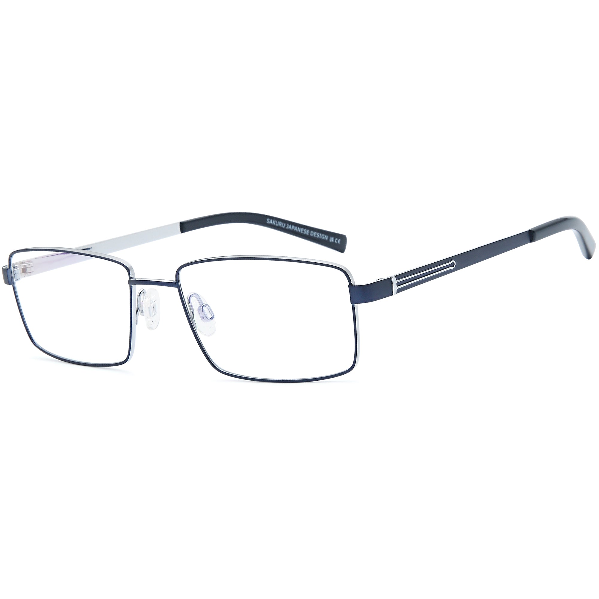 Sakuru SAK1019T Blue Square Titanium Glasses – Men Full Rim Eyewear